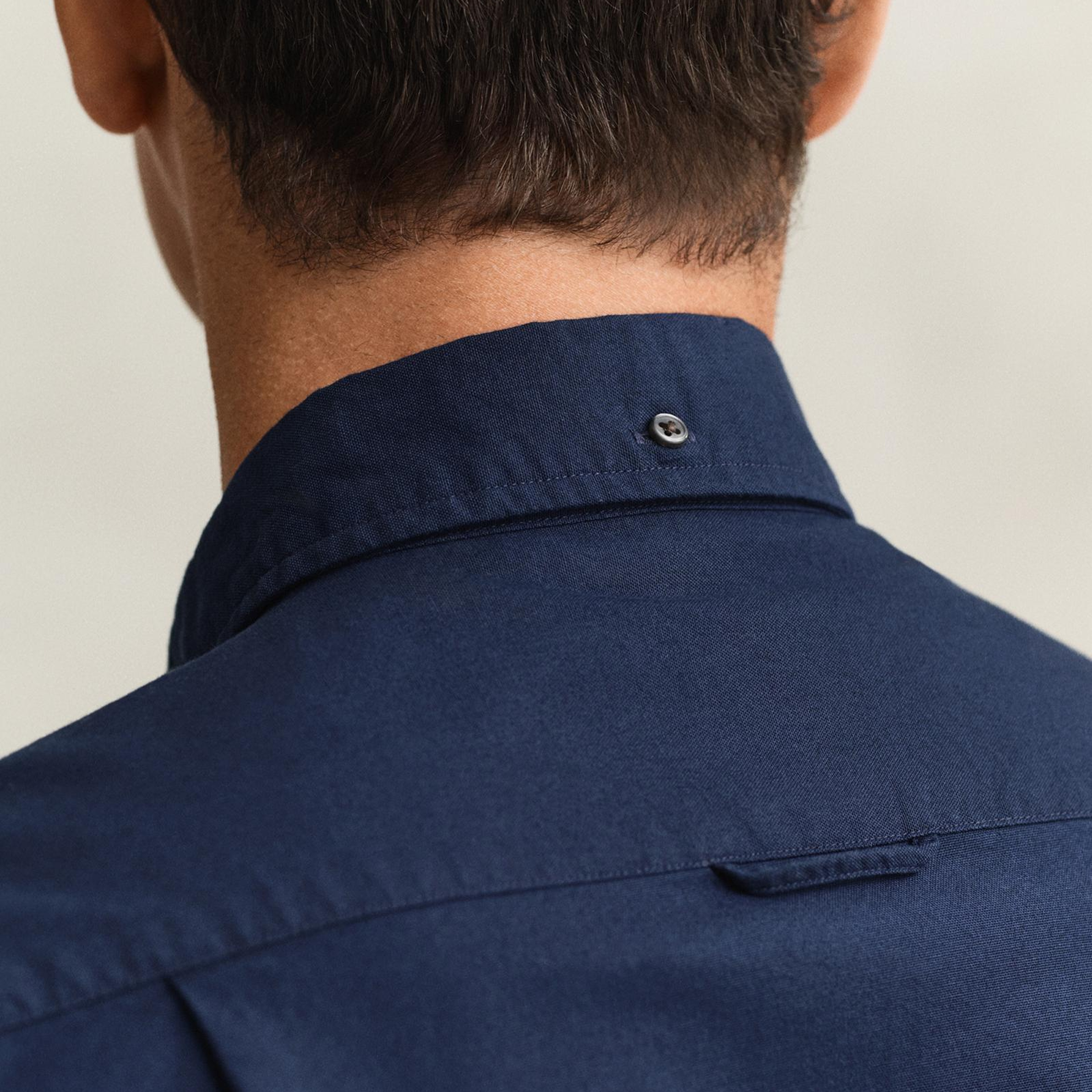 GANT Erkek Lacivert Slim Fit Çizgili Logolu Gömlek