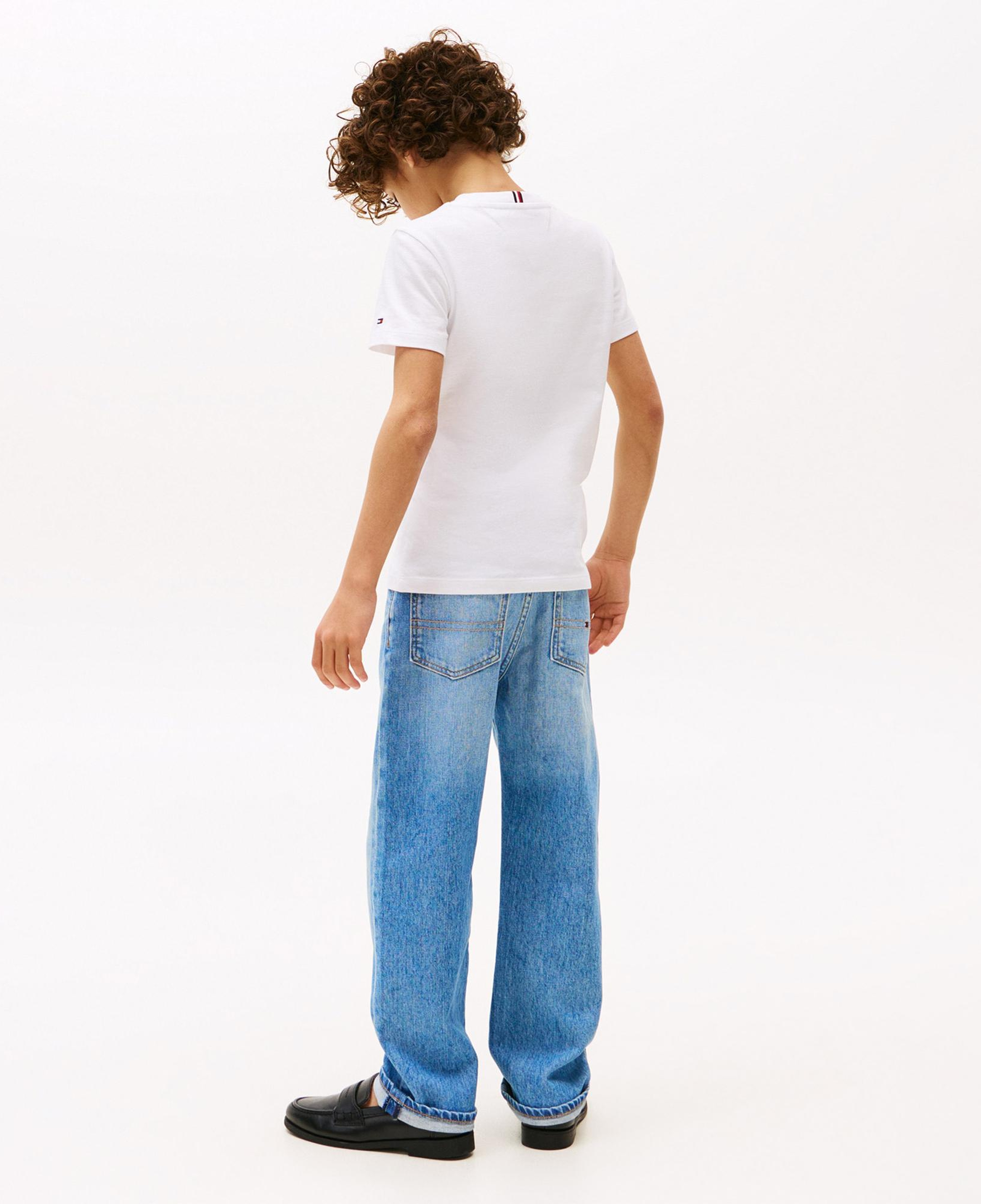 Tommy Hilfiger Textured Graphic Çocuk Beyaz T-Shirt