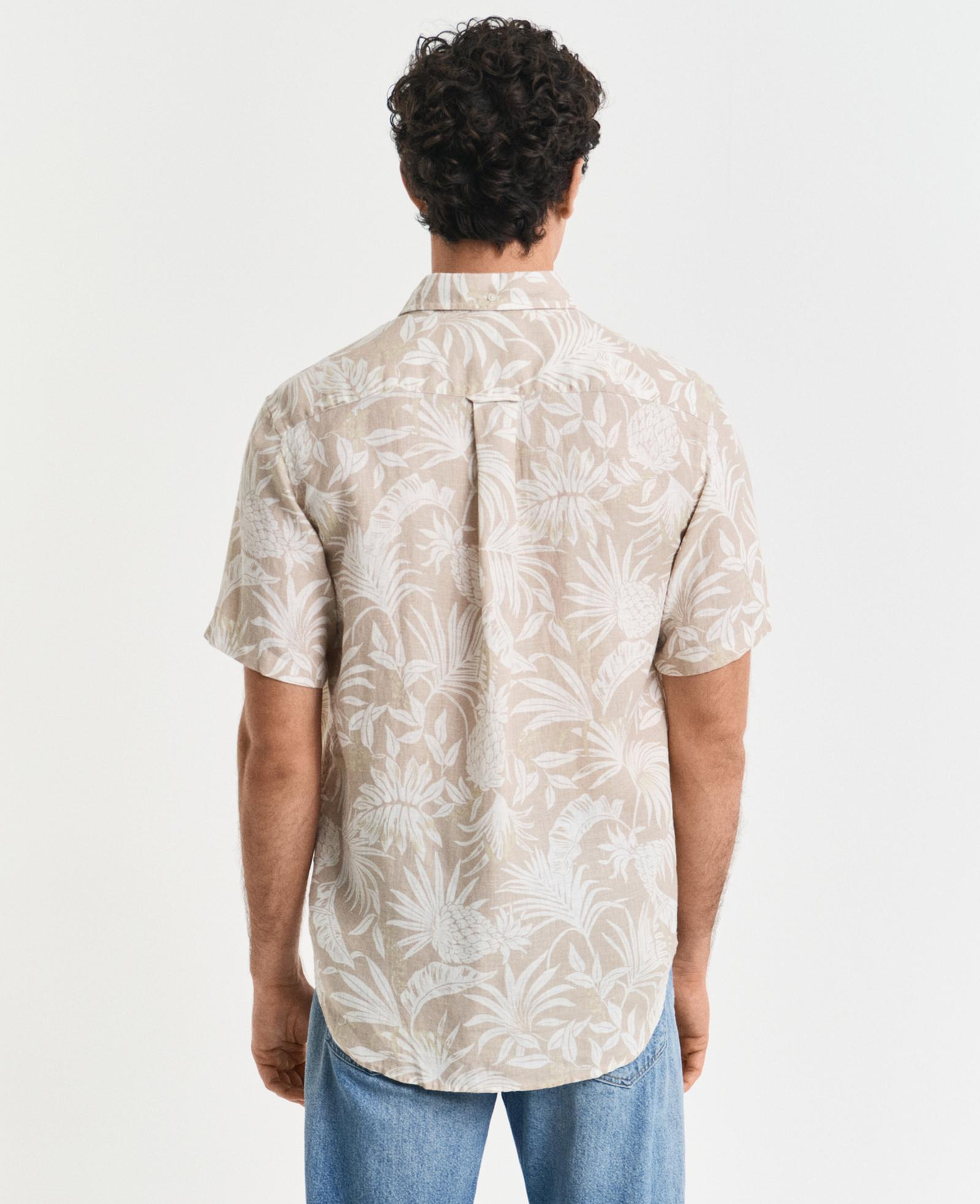 GANT Erkek Bej Regular Fit Düğmeli Yaka Desenli Gömlek