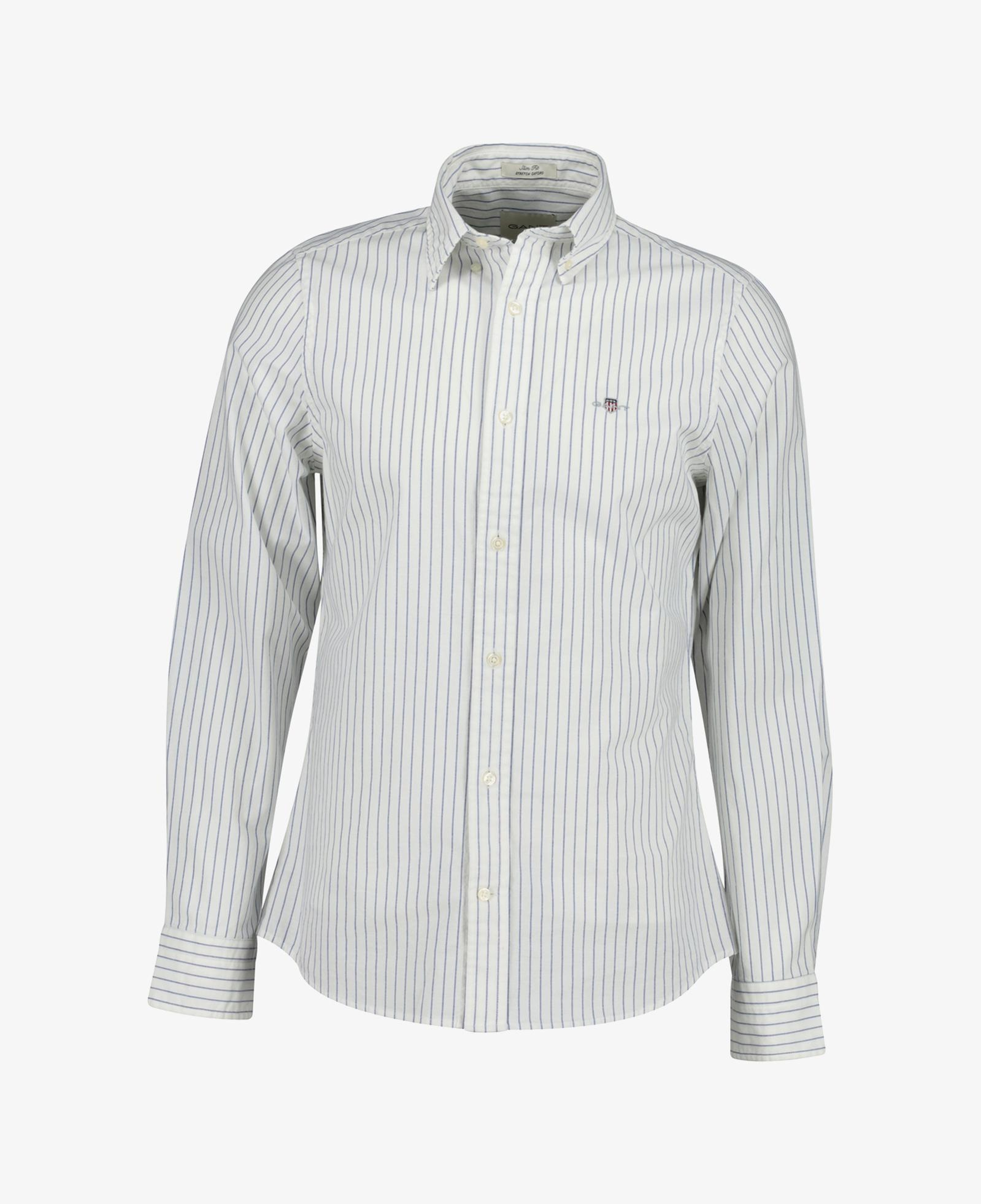 GANT Erkek Beyaz Slim Fit Çizgili Logolu Gömlek