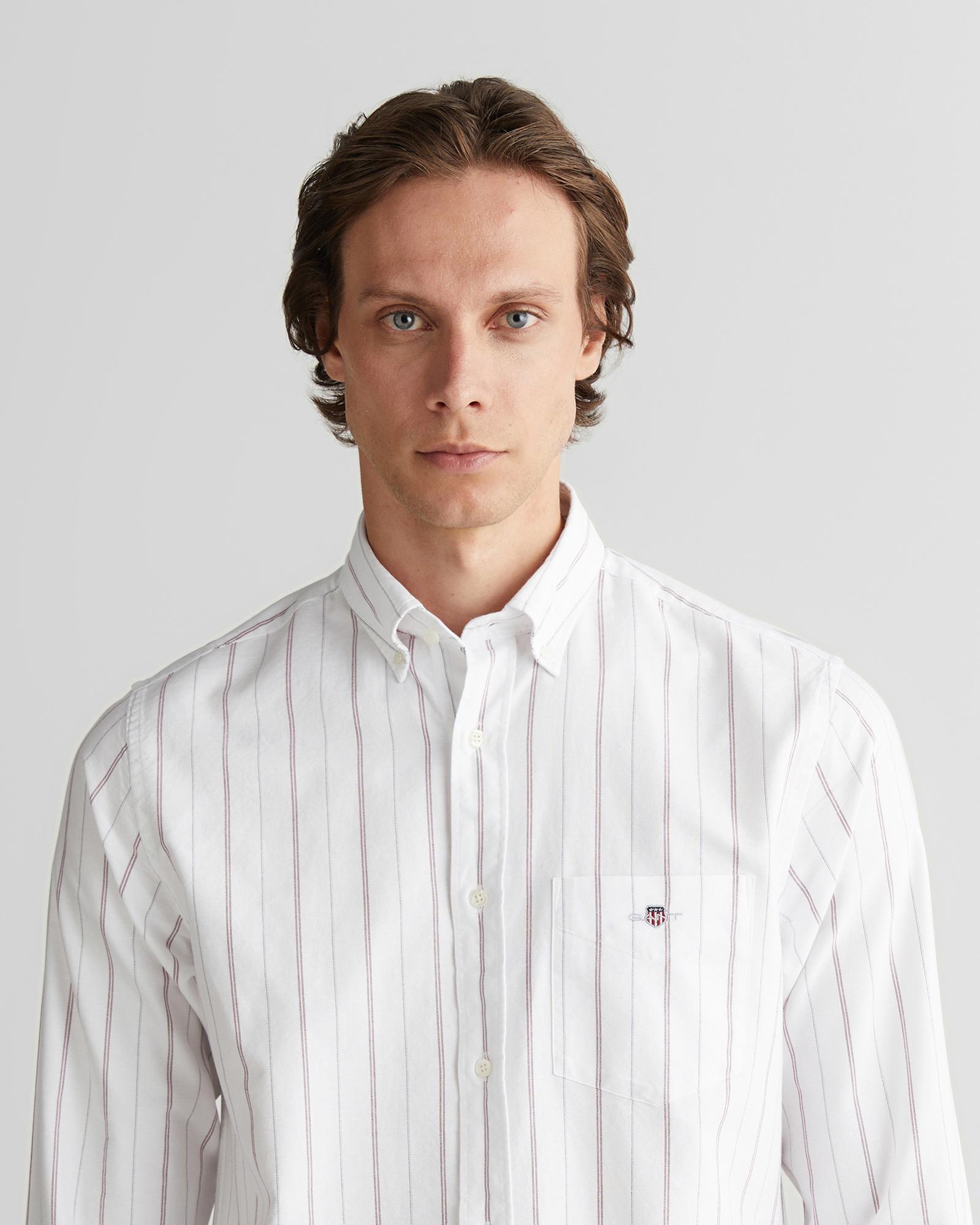 GANT Erkek Beyaz Regular Fit Düğmeli Gömlek