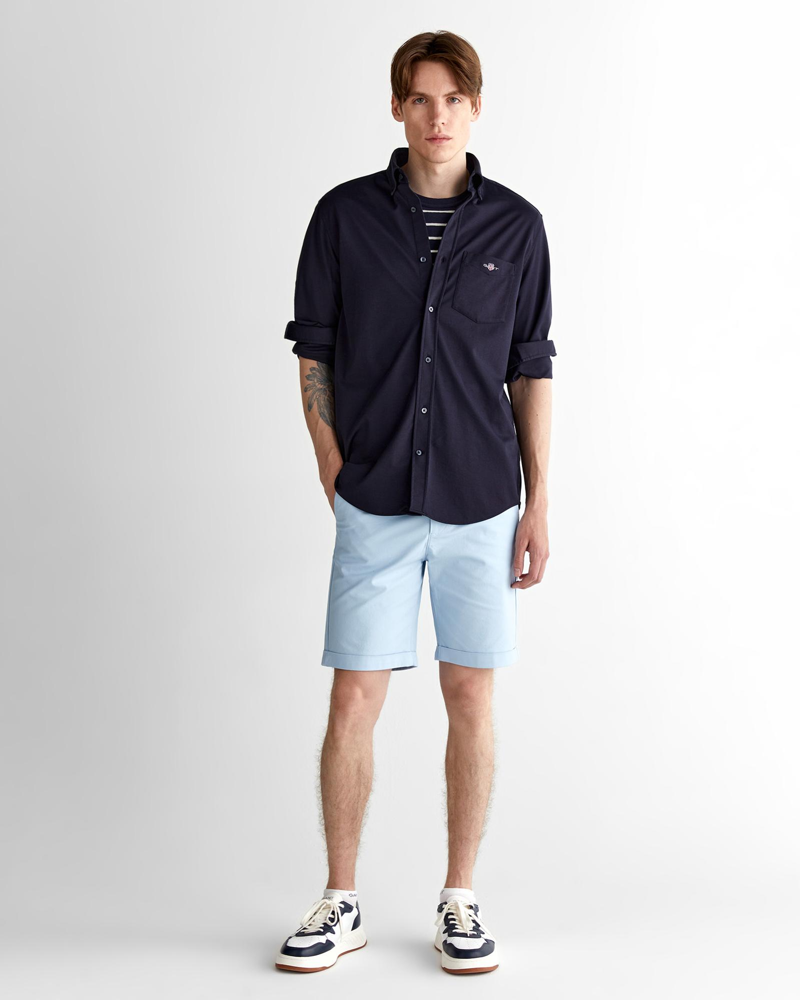 GANT Erkek Lacivert Regular Fit Düğmeli Yaka Gömlek