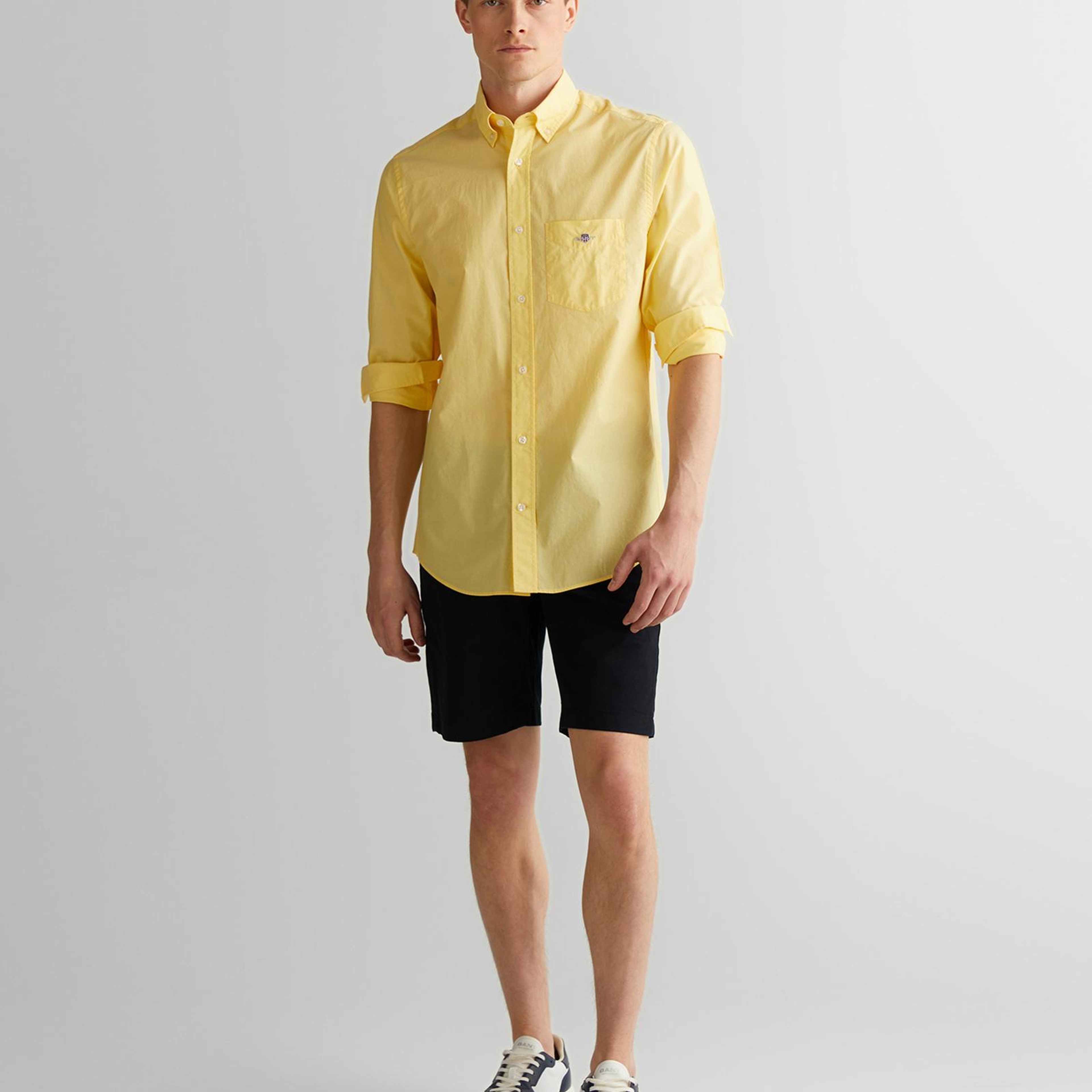 GANT Erkek Sarı Regular Fit Düğmeli Yaka Poplin Gömlek