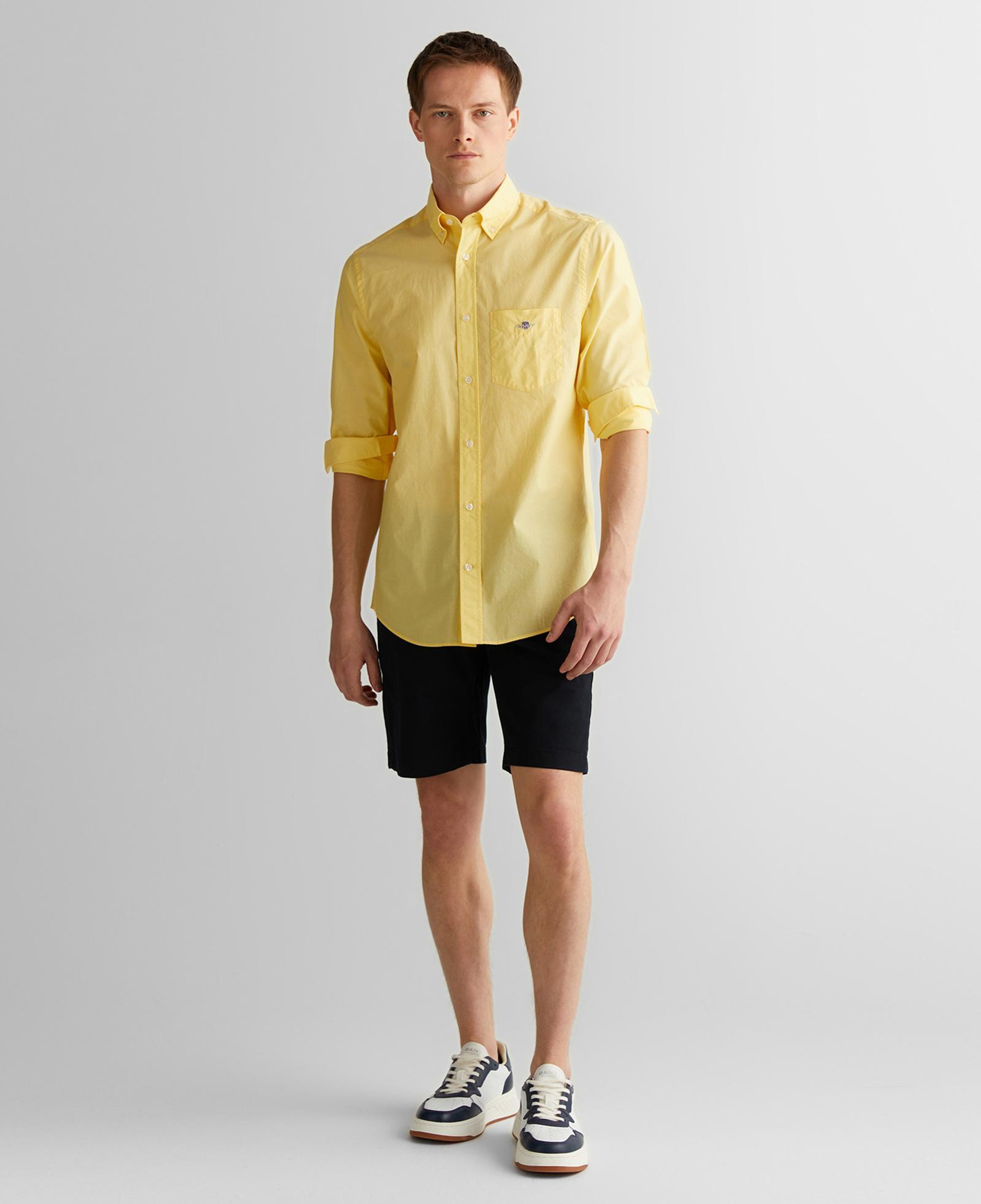 GANT Erkek Sarı Regular Fit Düğmeli Yaka Poplin Gömlek