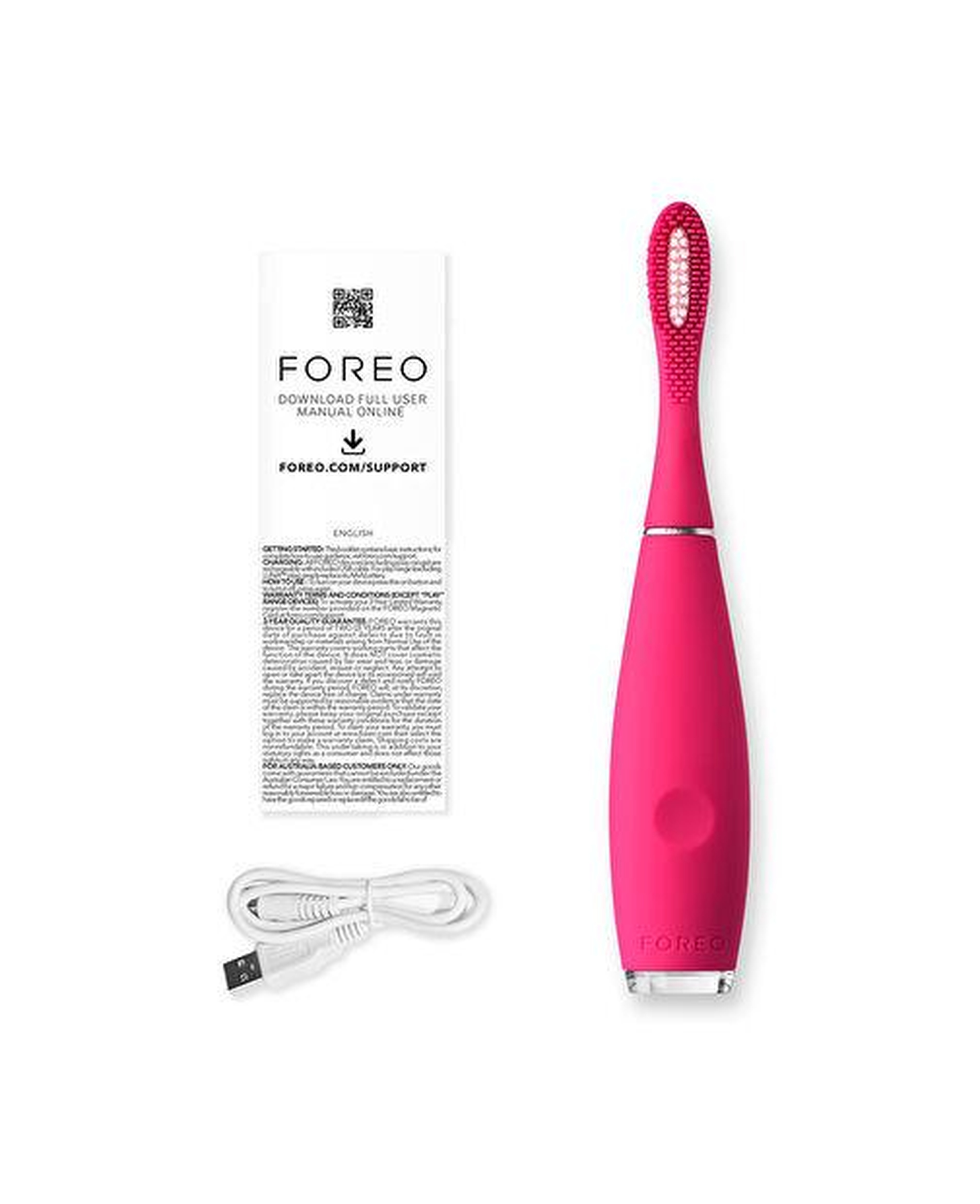 FOREO ISSA Kids Çocuk Diş Fırçası (5-12 Yaş Için), Rose Nose Hippo