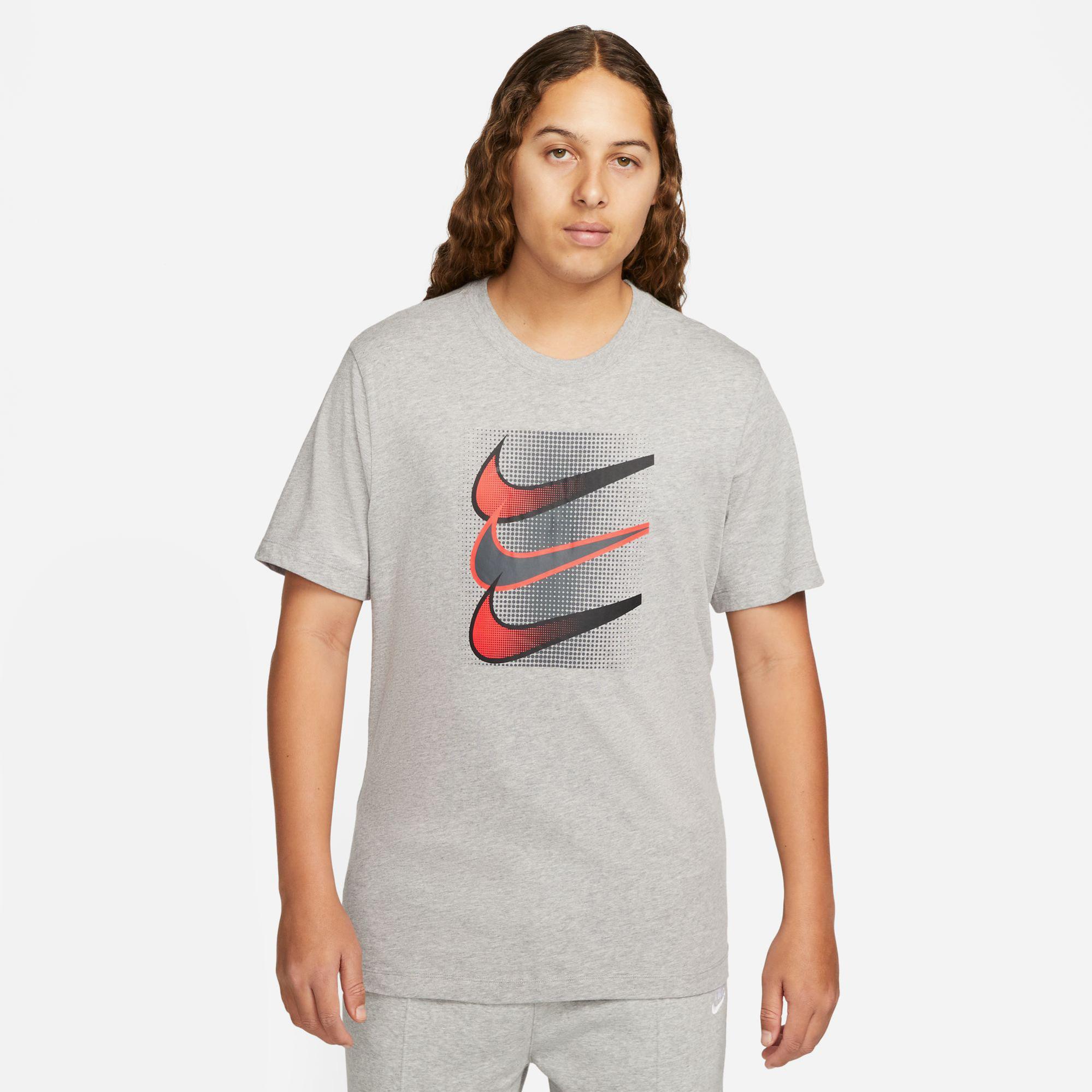 Nike Sportswear Swoosh Erkek Gri T-Shirt