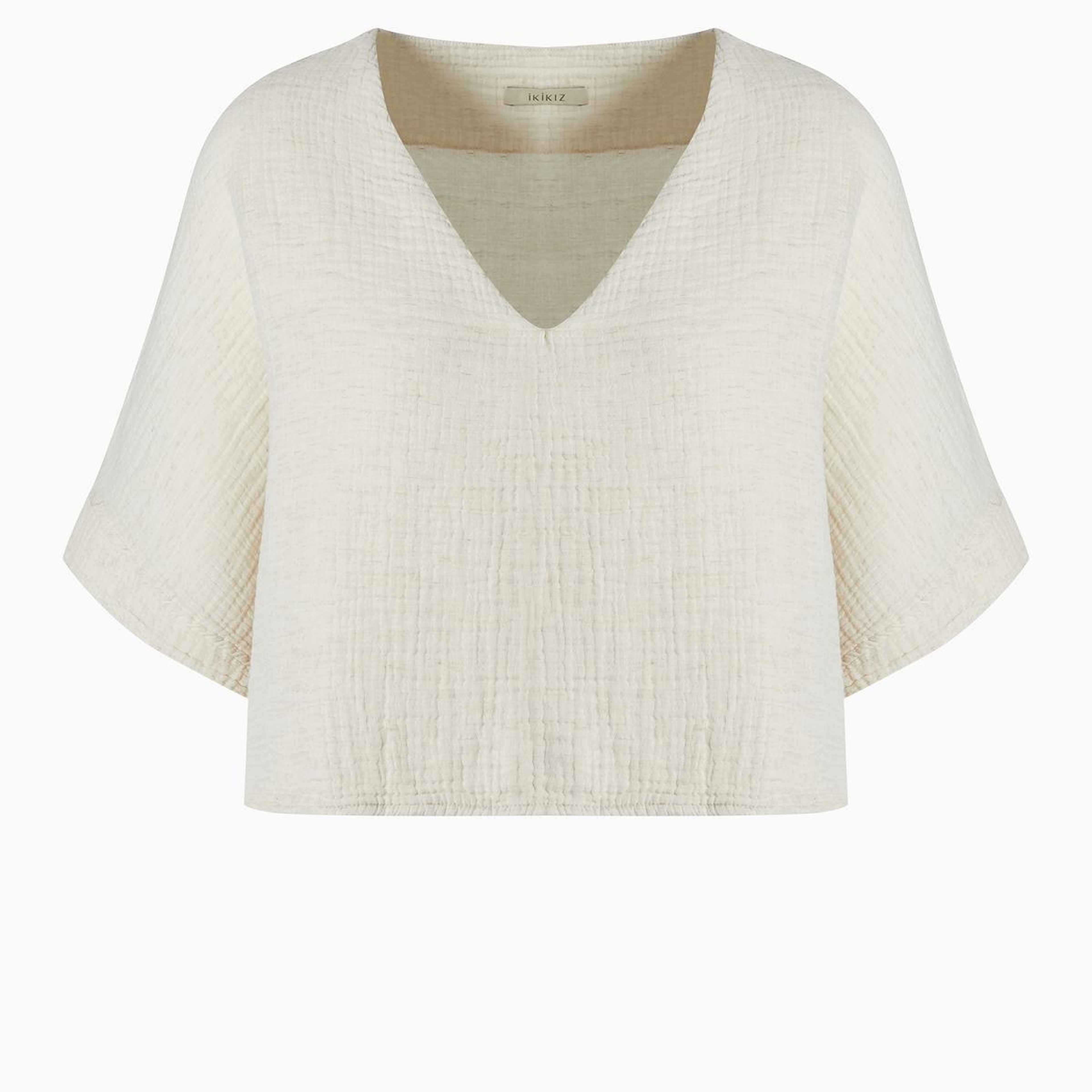 İkikız Crinkle V Yaka Bluz