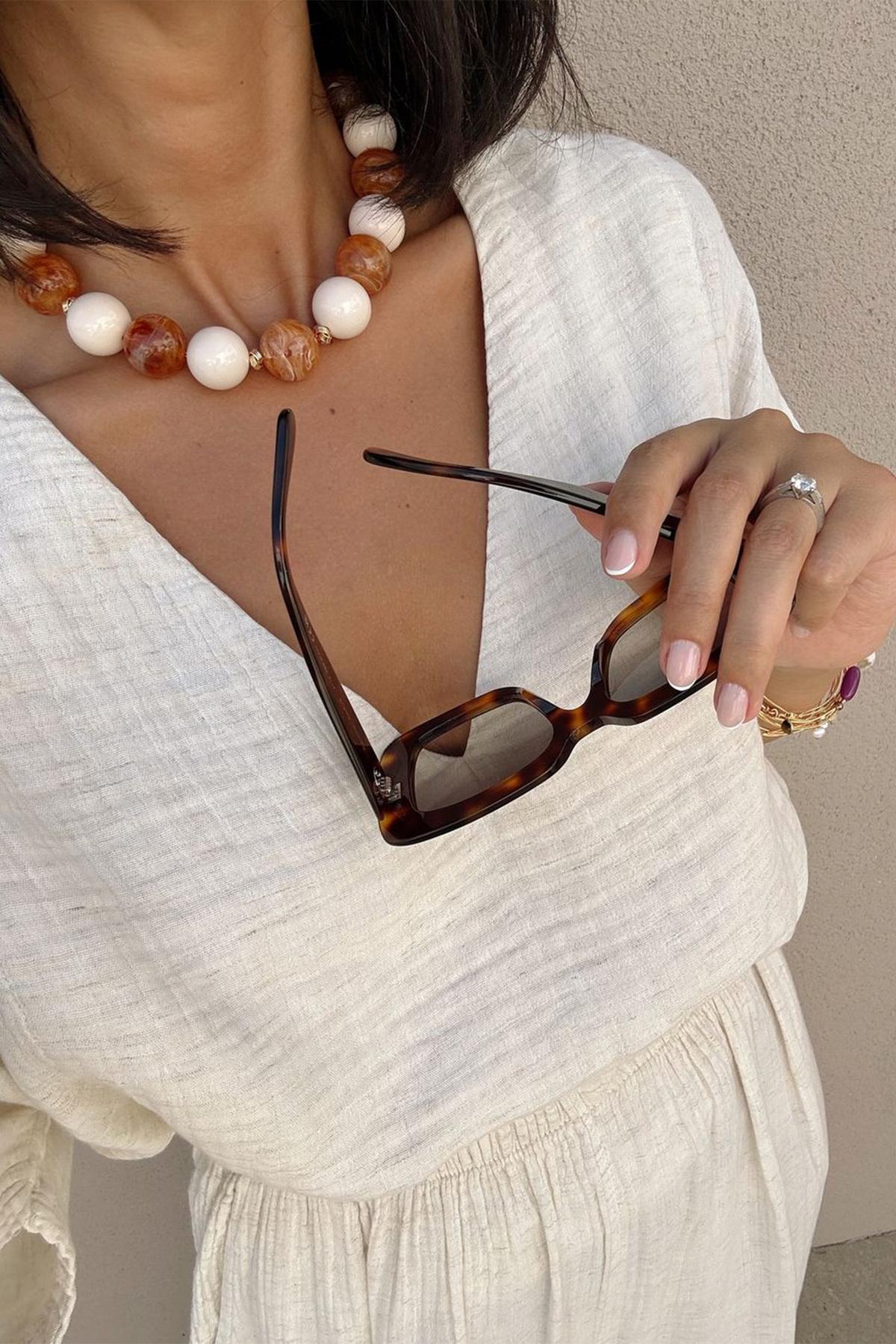 İkikız Crinkle V Yaka Bluz