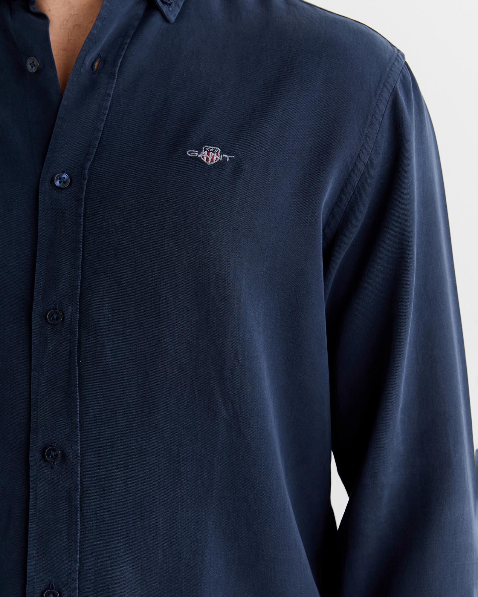 GANT Erkek Lacivert Regular Fit Düğmeli Yaka Gömlek
