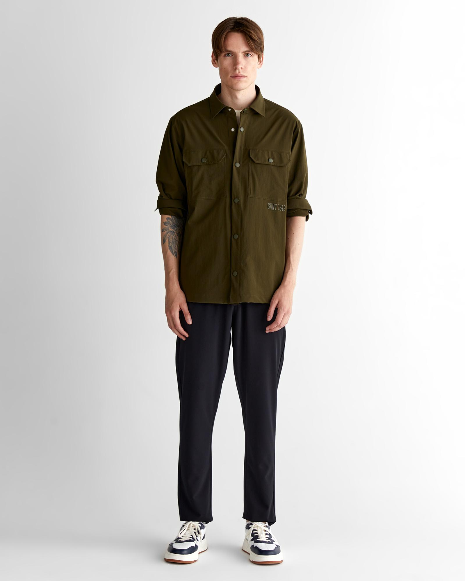 GANT Erkek Yeşil Relaxed Fit Klasik Yaka Gömlek