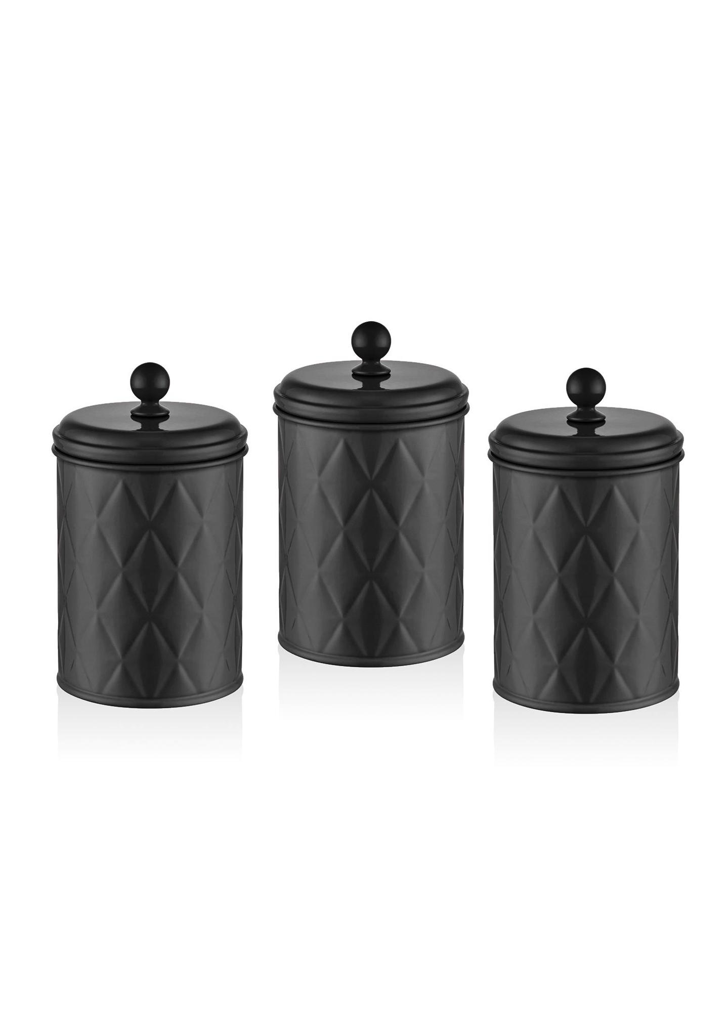 Prizma Çay Şeker Kahve Kavanozu Siyah 1 Lt