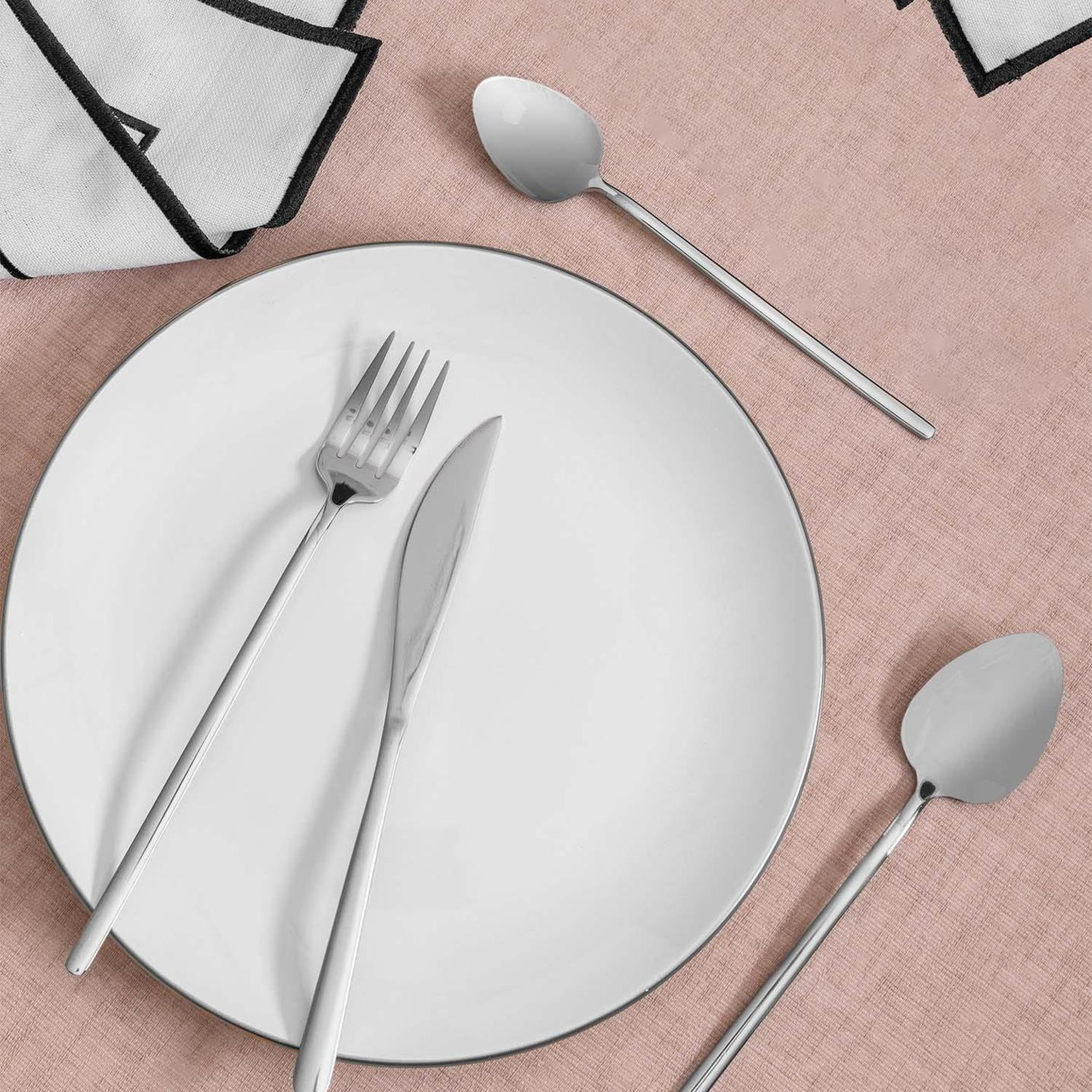 Giallo Çatal Kaşık Bıçak Takımı Gümüş 24 Parça