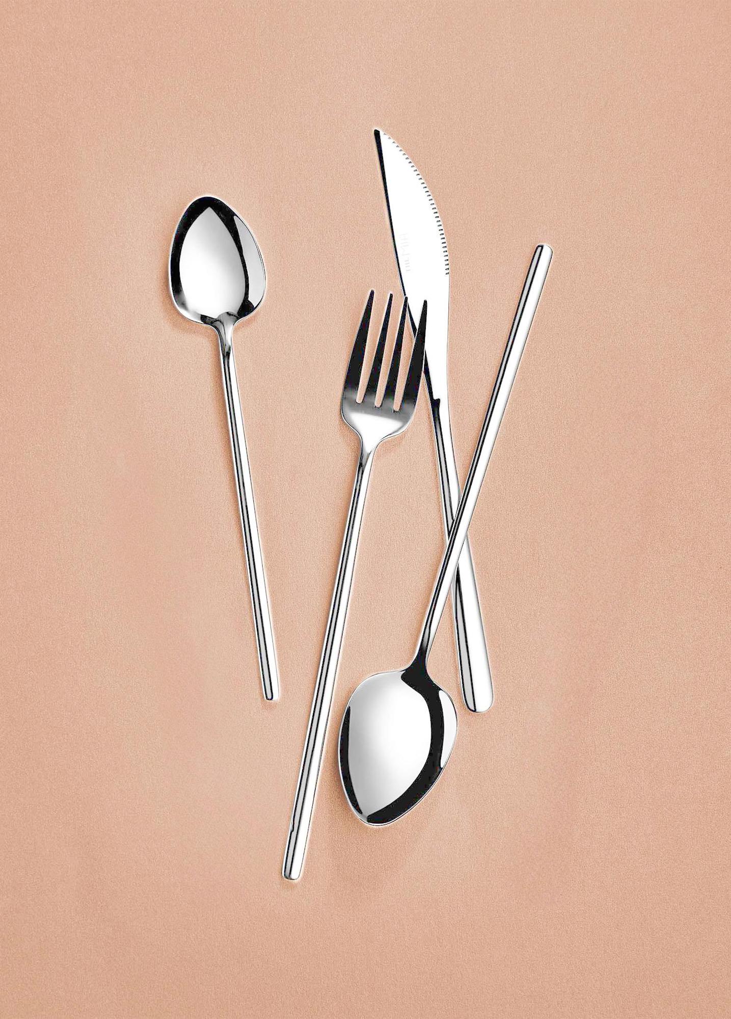 Giallo Çatal Kaşık Bıçak Takımı Gümüş 24 Parça