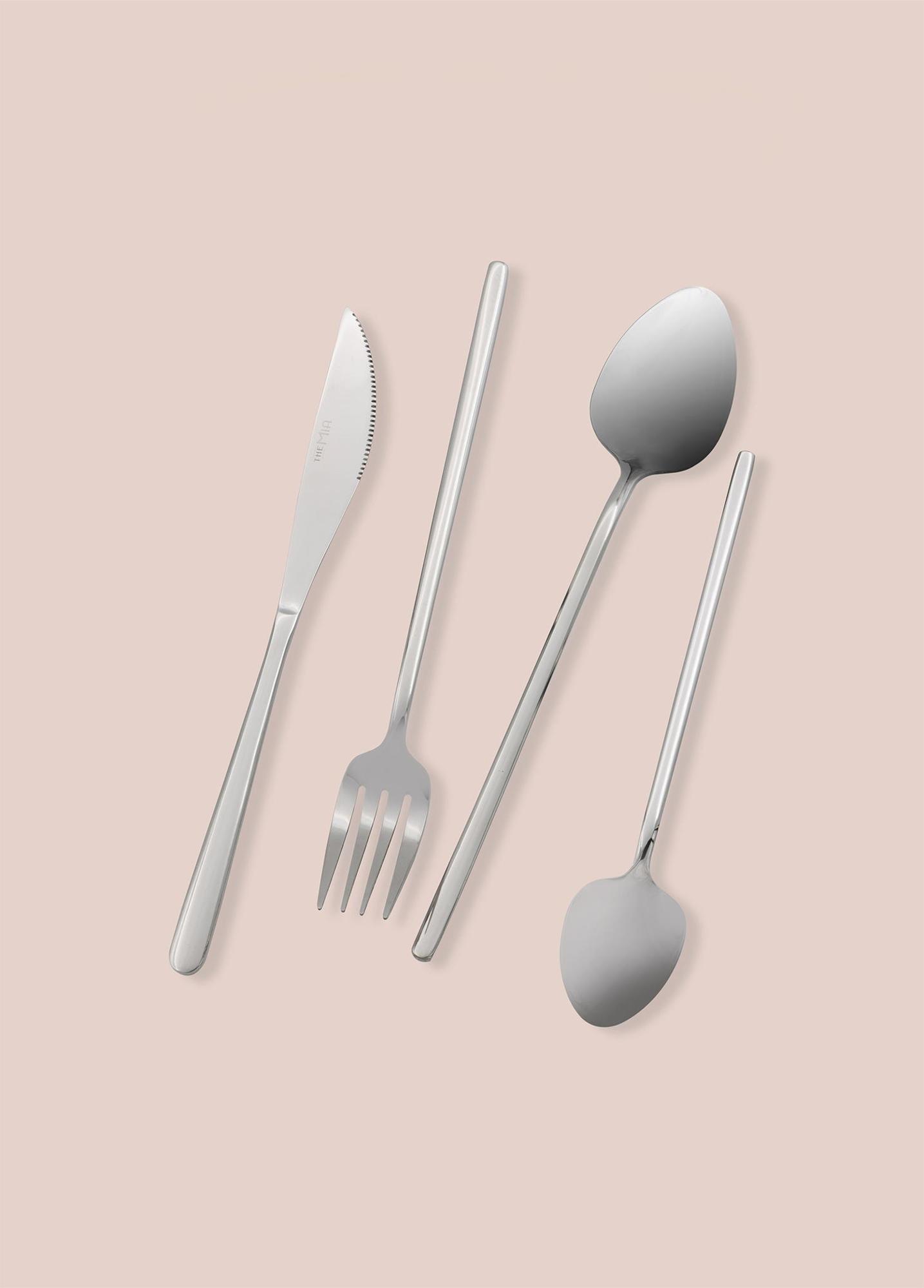 Giallo Çatal Kaşık Bıçak Takımı Gümüş 24 Parça