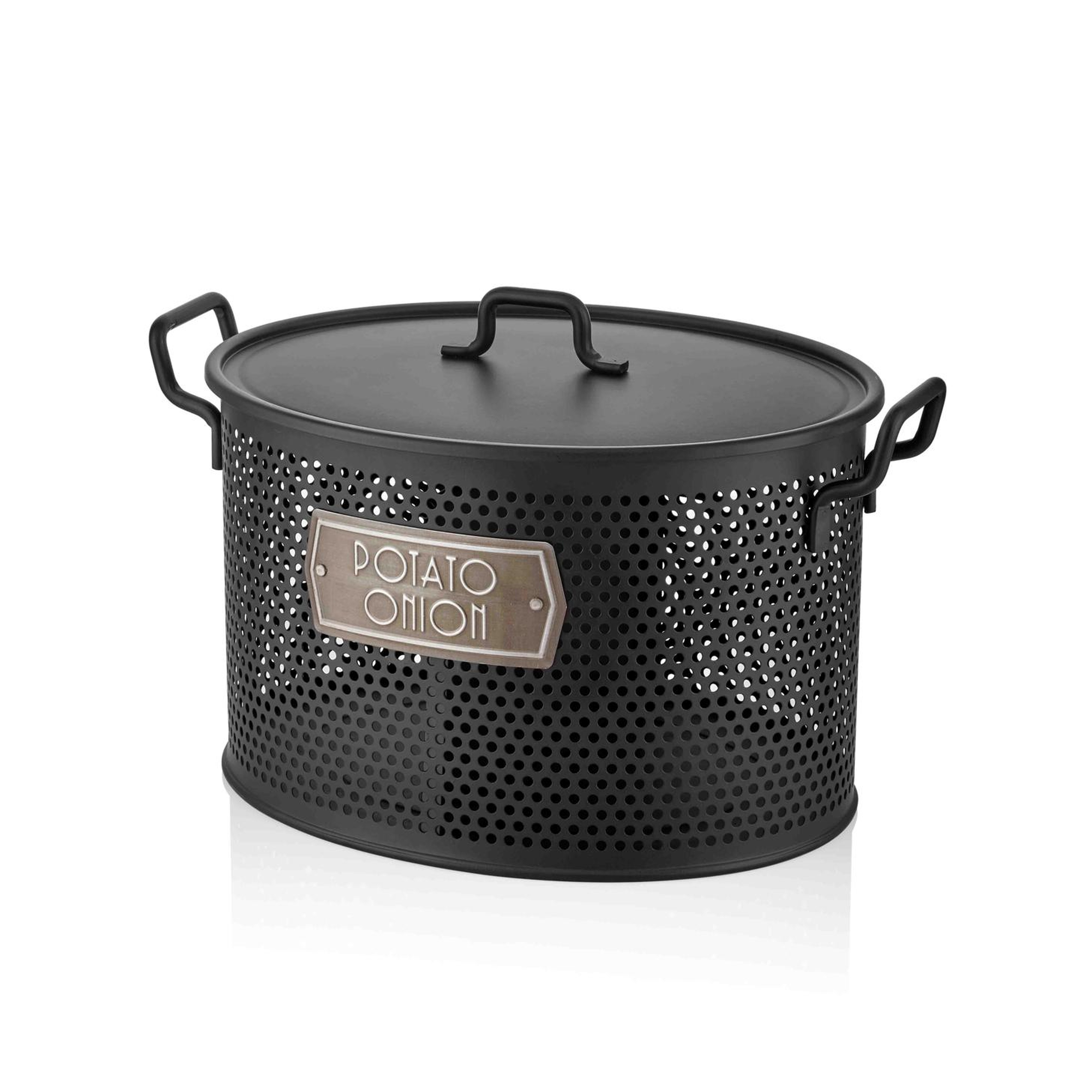 Galvaniz 24x46cm 2 Bölmeli Patates-soğan Kovası Siyah Glv0661