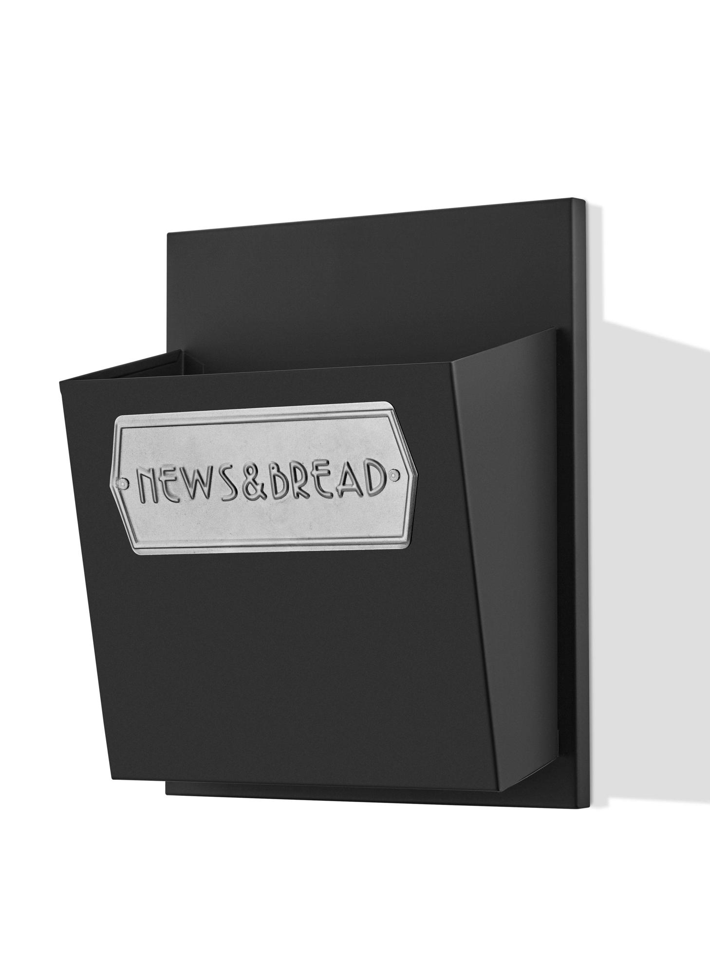 Galvaniz Metal 37x27x17cm Asılan Ekmek& Gazetelik Siyah Glv0527