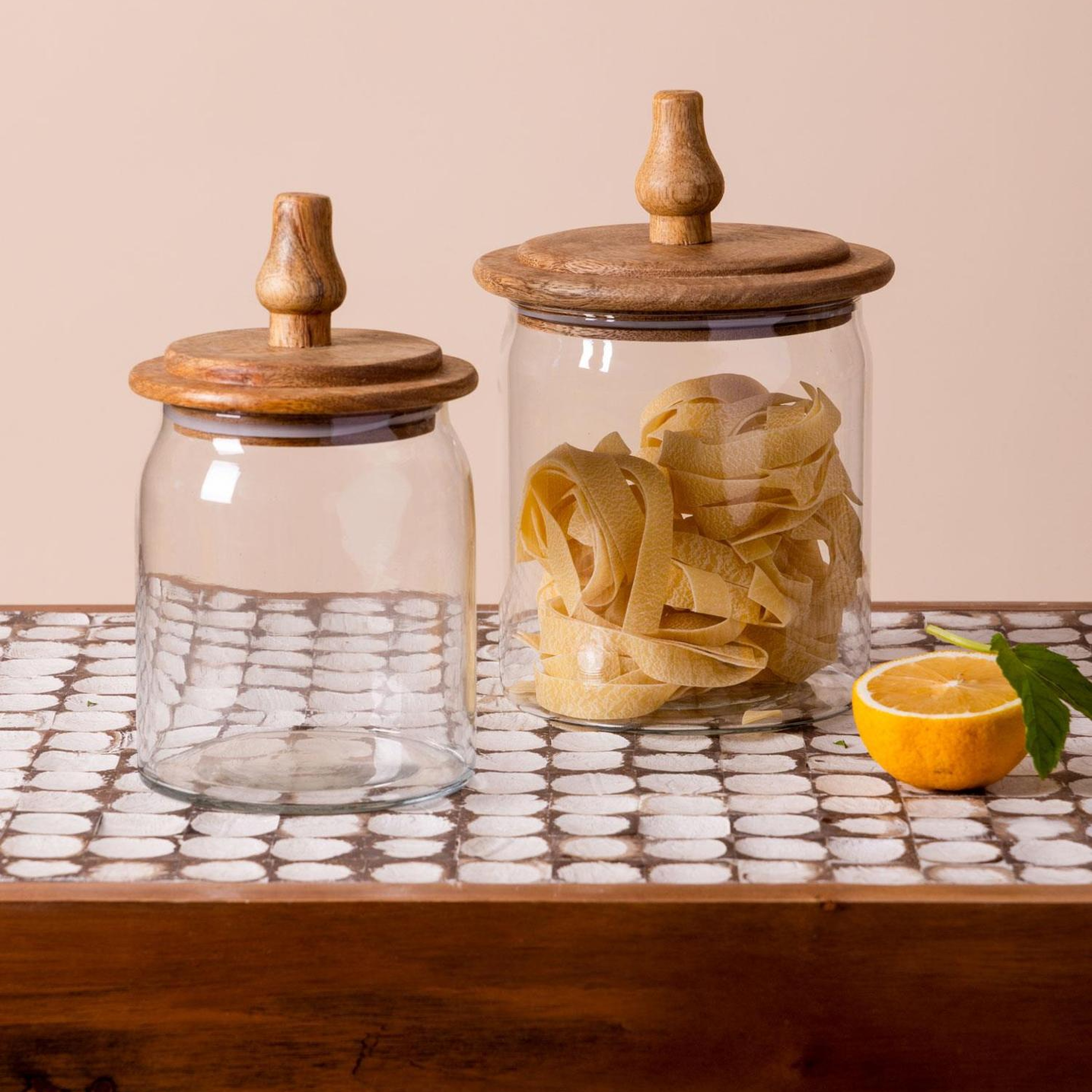 Madera Kapaklı Saklama Kavanozu 23x15x15 cm