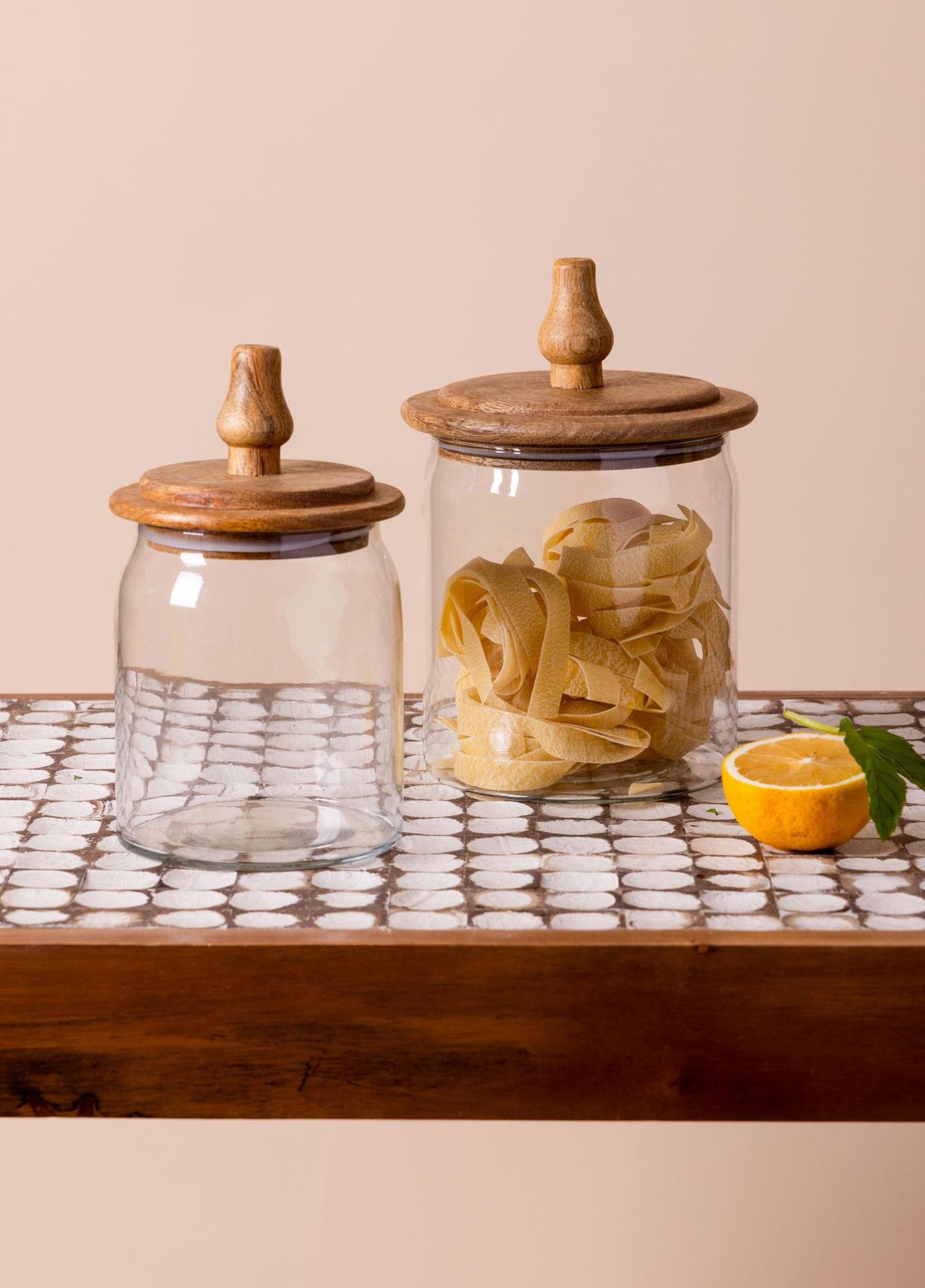 Madera Kapaklı Saklama Kavanozu 23x15x15 cm