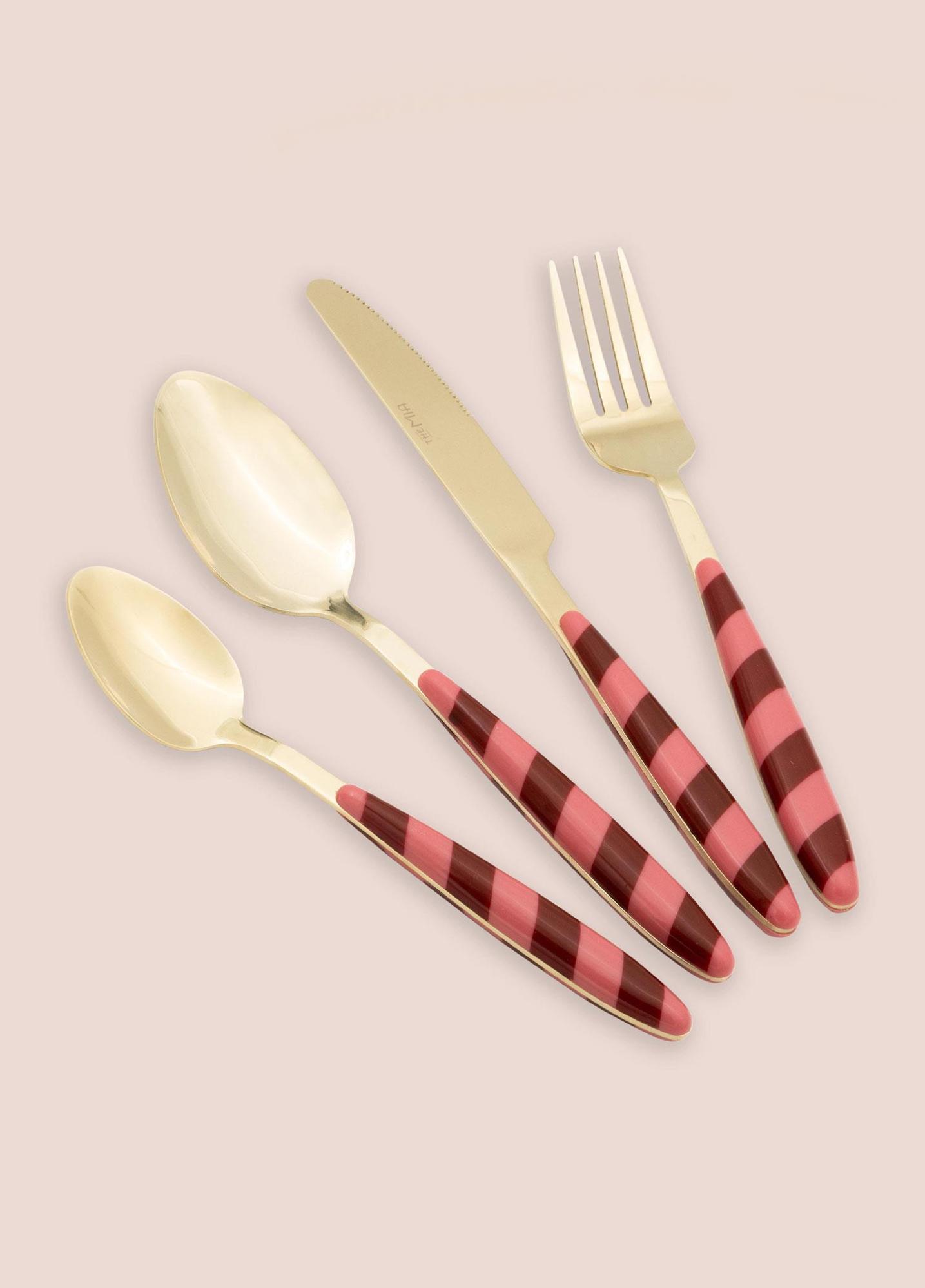 Joy Çatal Kaşık Bıçak Takımı Pembe Gold 24 Parça