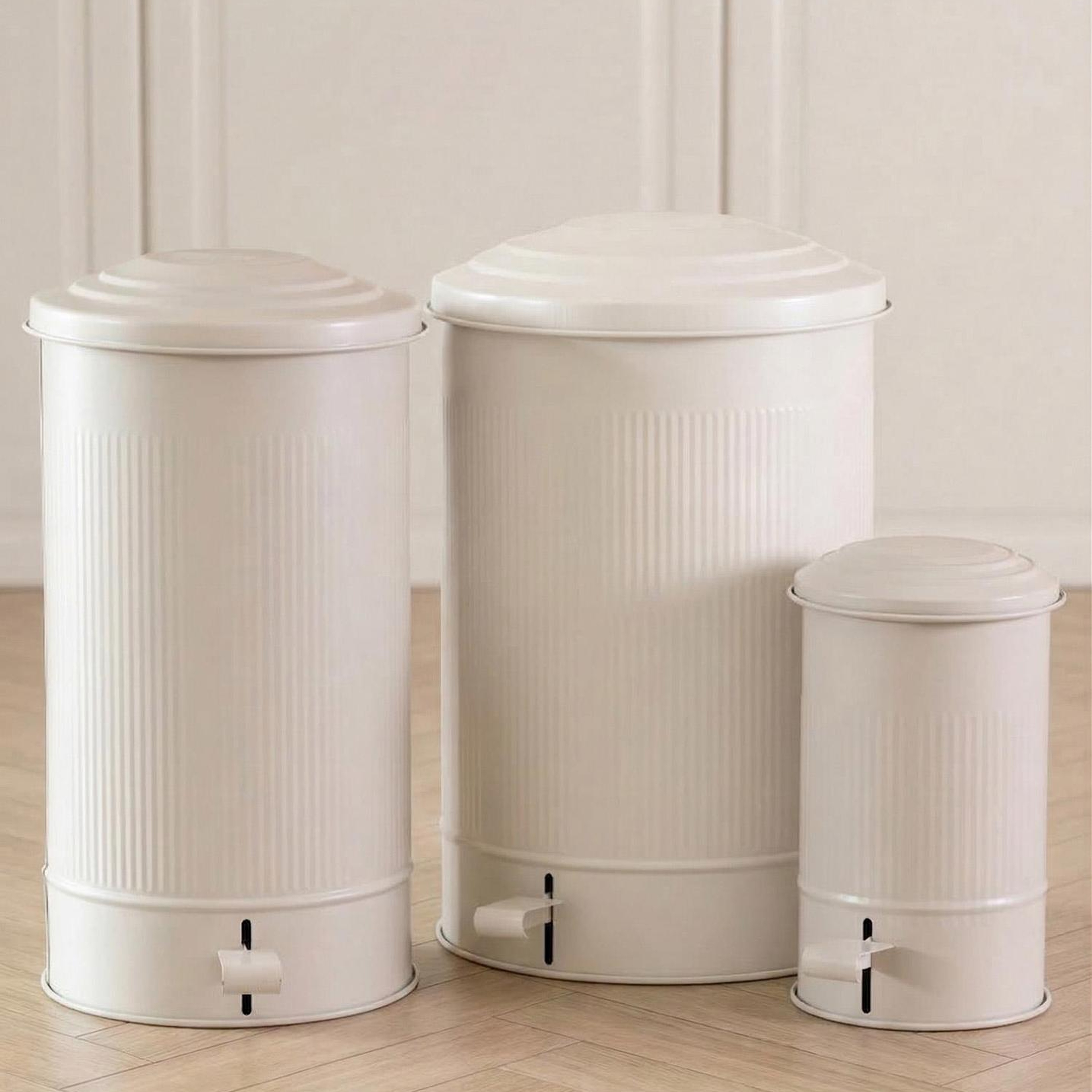 Stripe Mutfak ve Banyo Çöp Kovası Bej 5 Lt