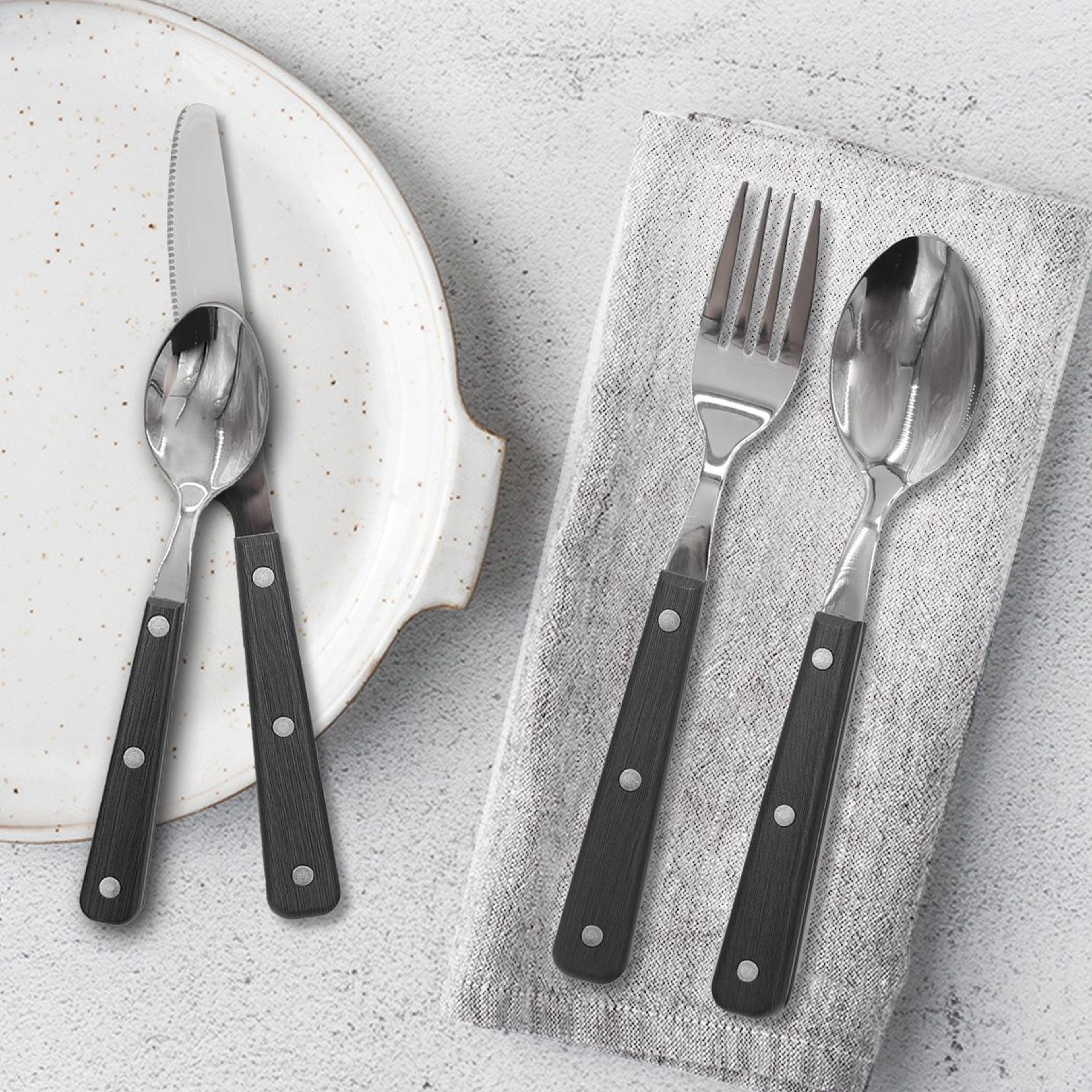 Dark 24 Parça Çelik Çatal Kaşık Bıçak Takımı