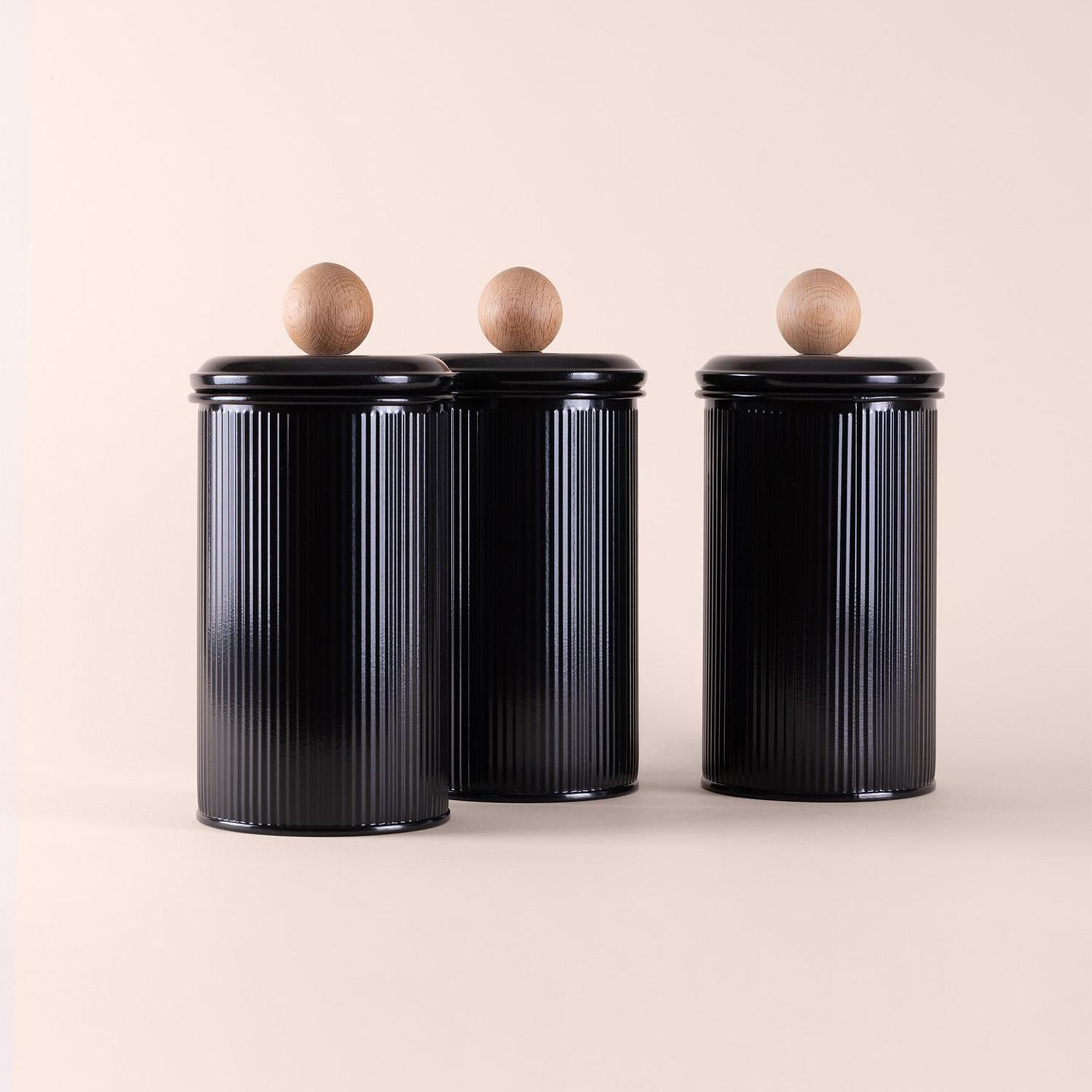 Stripe Çay Kahve Şeker Kavanozu Siyah 1,20 Lt