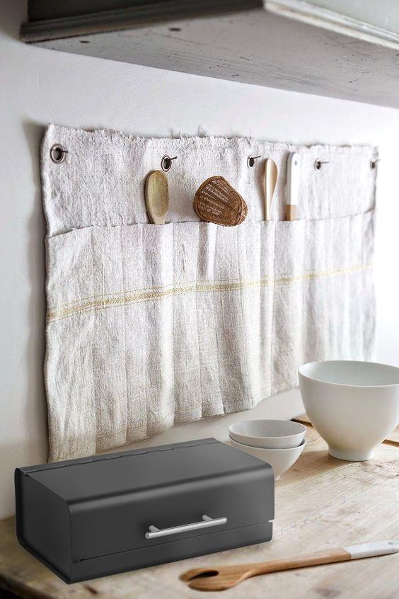 Galvaniz 12x36 Cm Ekmek Kutusu Siyah Glv0594