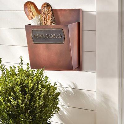 Galvaniz Metal 37x27x17cm Asılan Ekmek& Gazetelik Bakır Glv0525