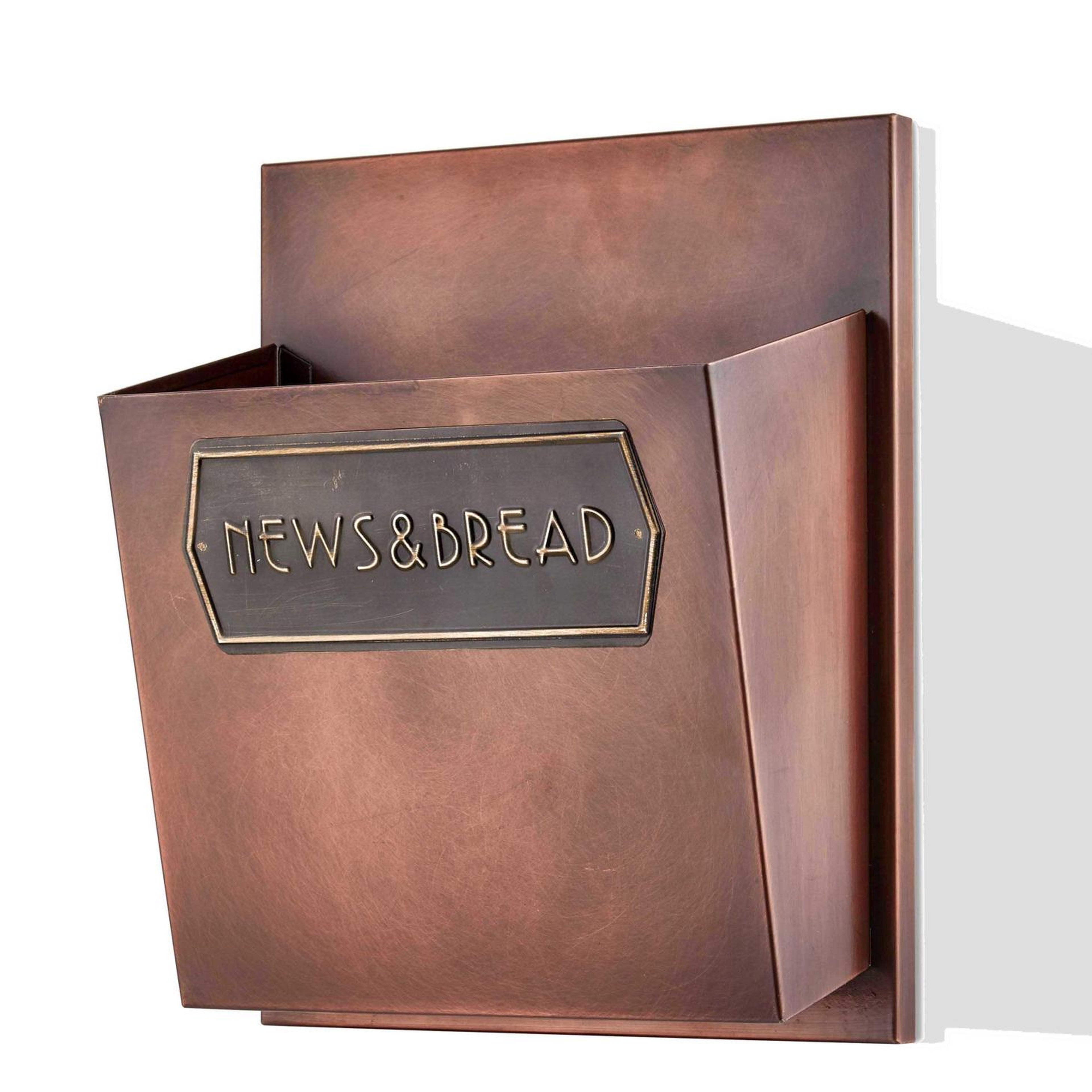 Galvaniz Metal 37x27x17cm Asılan Ekmek& Gazetelik Bakır Glv0525