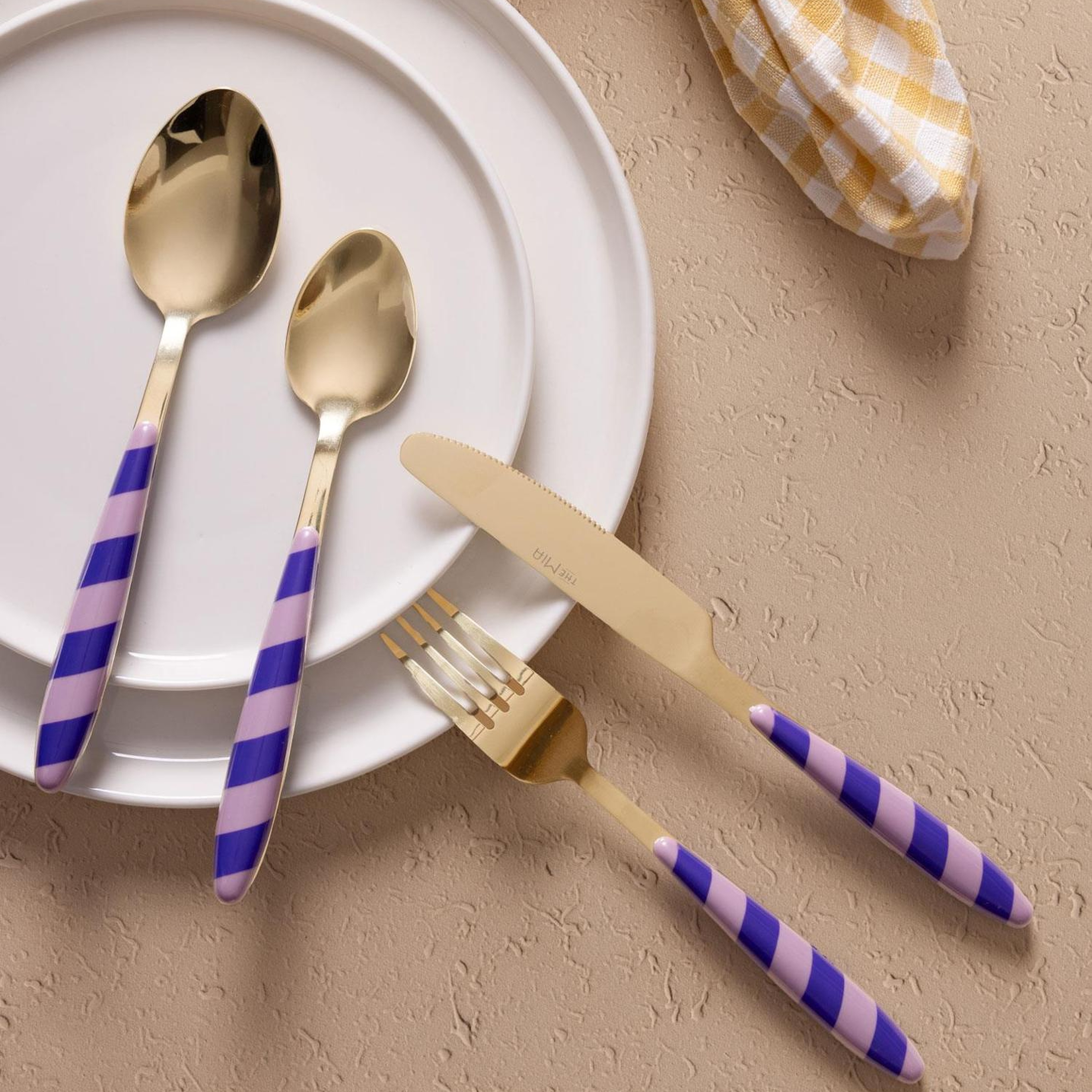 Joy Çatal Kaşık Bıçak Takımı Mor Gold 24 Parça