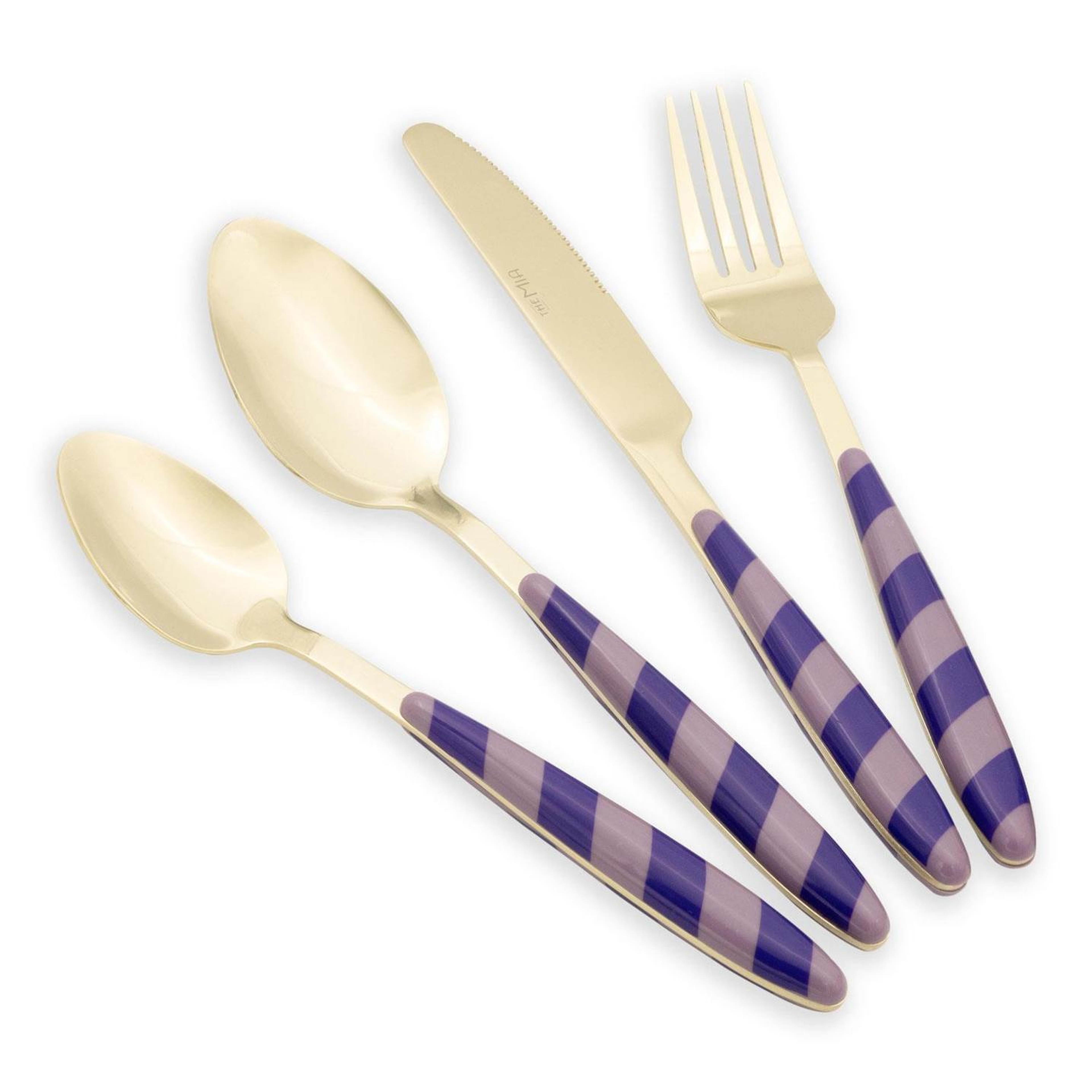 Joy Çatal Kaşık Bıçak Takımı Mor Gold 24 Parça