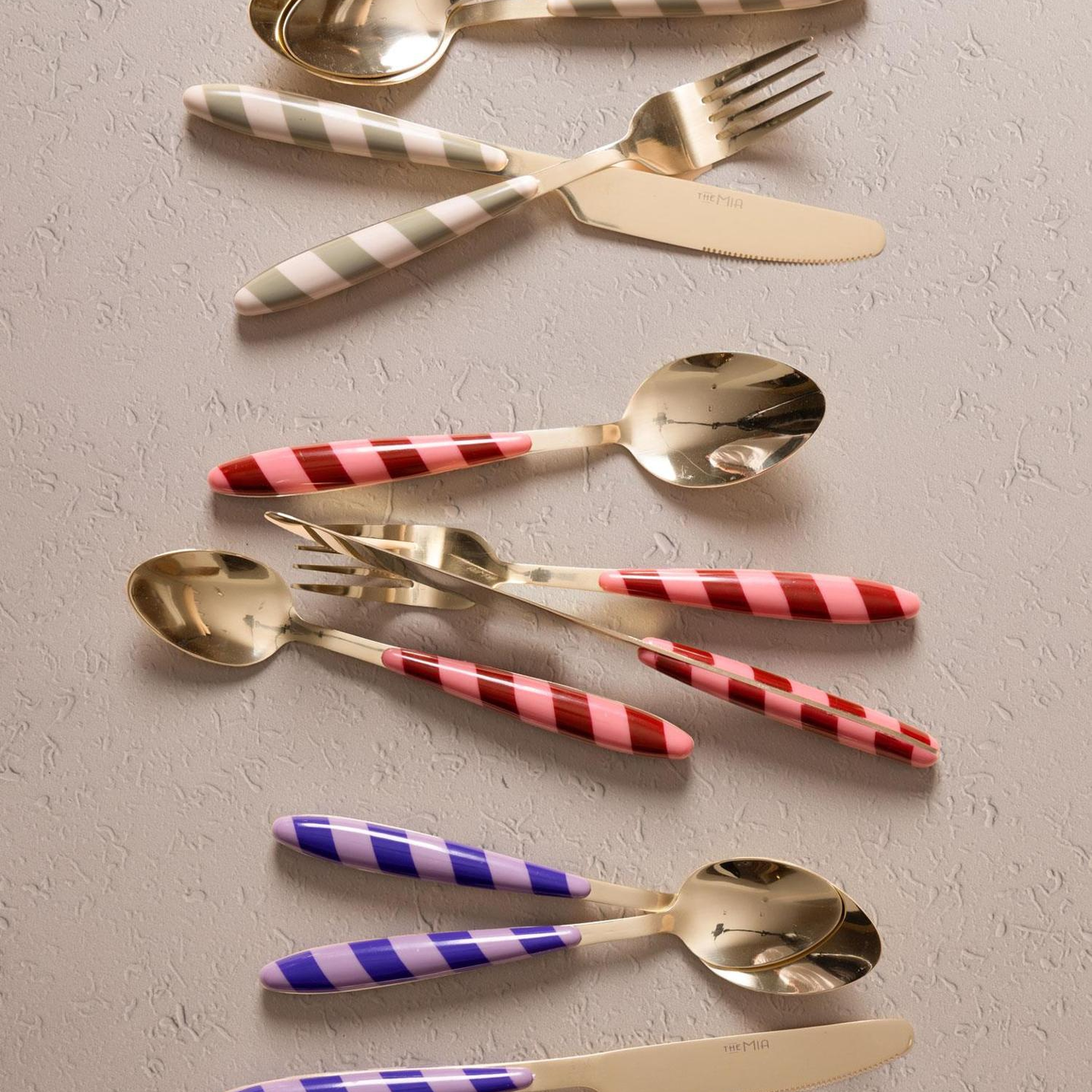 Joy Çatal Kaşık Bıçak Takımı Mor Gold 24 Parça