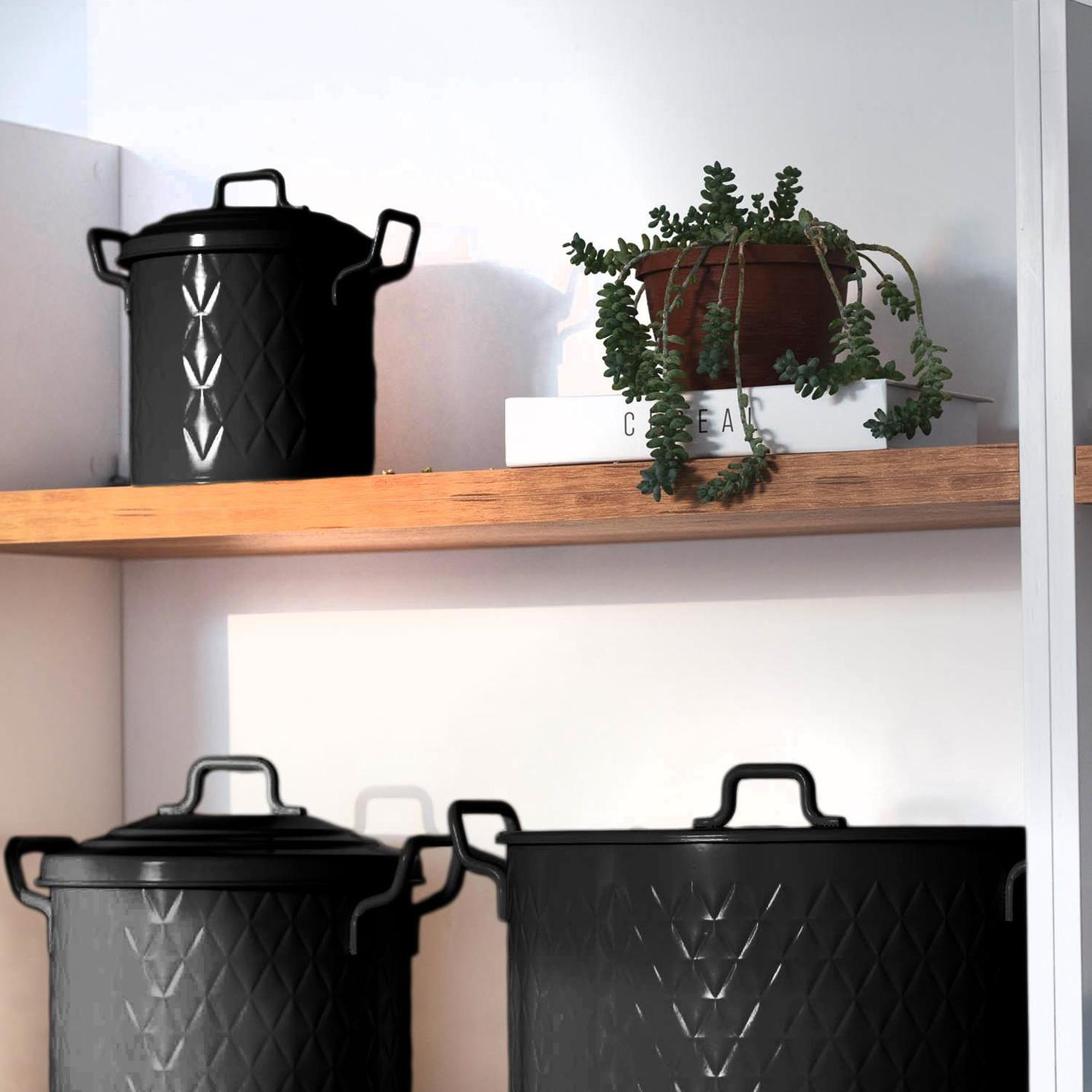 Prizma Patates Soğan Saklama Kabı 2 Hazneli Siya