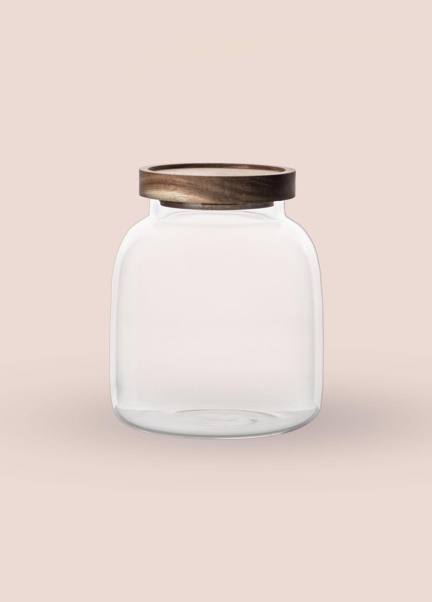 Ahşap Kapaklı Cam Kavanoz 13x15 cm CAM0504