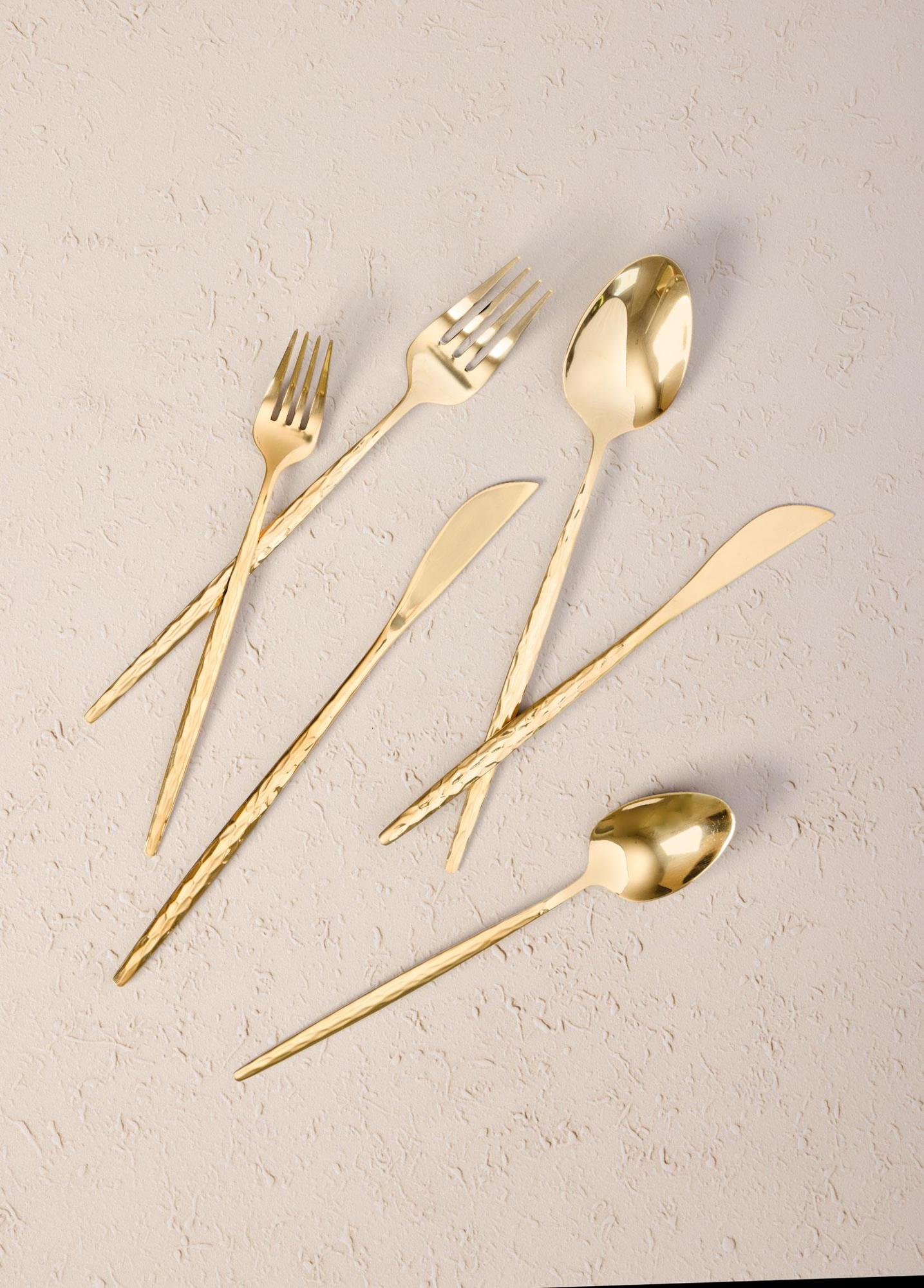 Shiny Çatal Kaşık Bıçak Takımı Gold 24 Parça