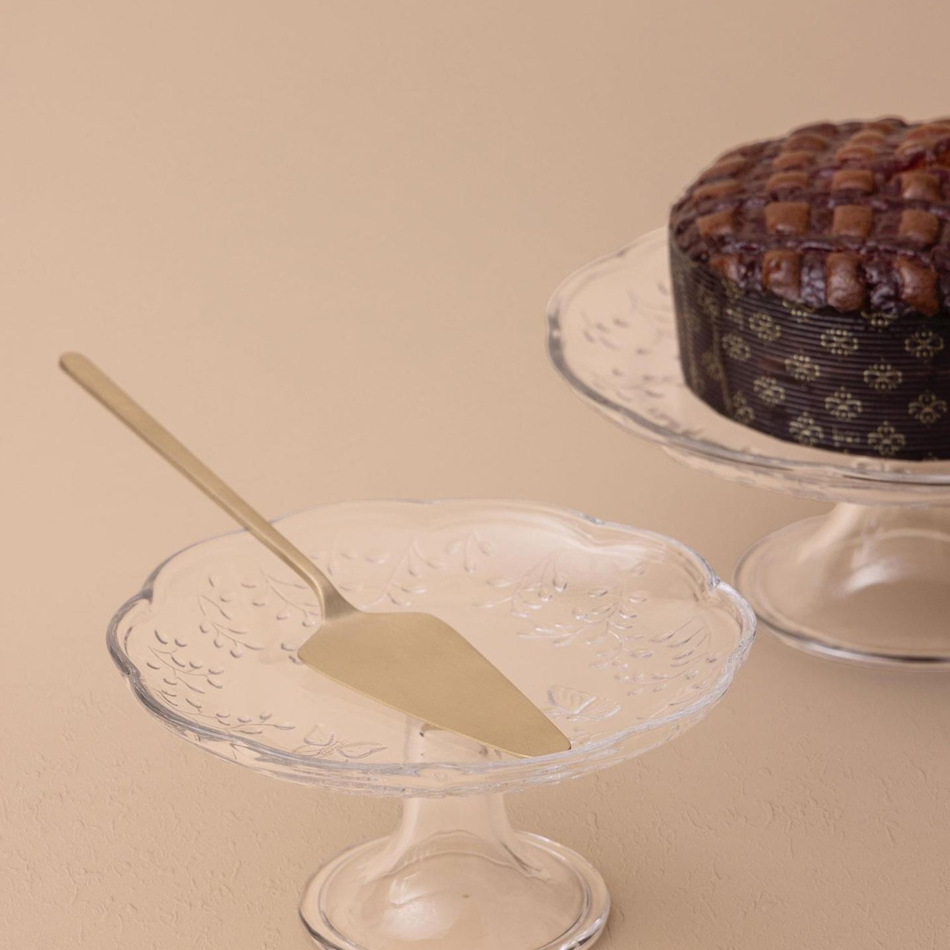 Ayaklı Cam Sunum Tabağı 27x27x11 cm CAM0499