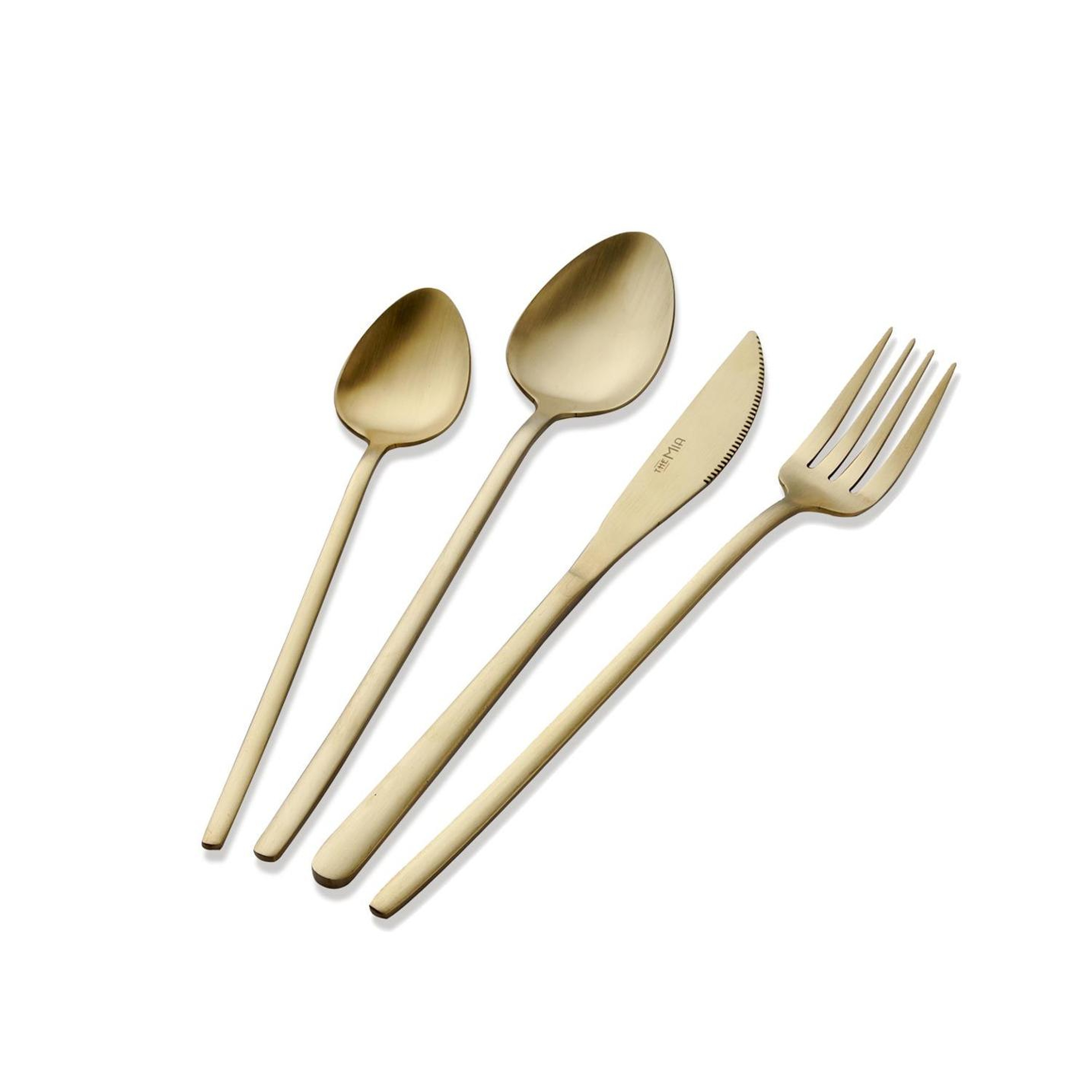 Giallo Çatal Kaşık Bıçak Takımı Mat Gold 24 Parça