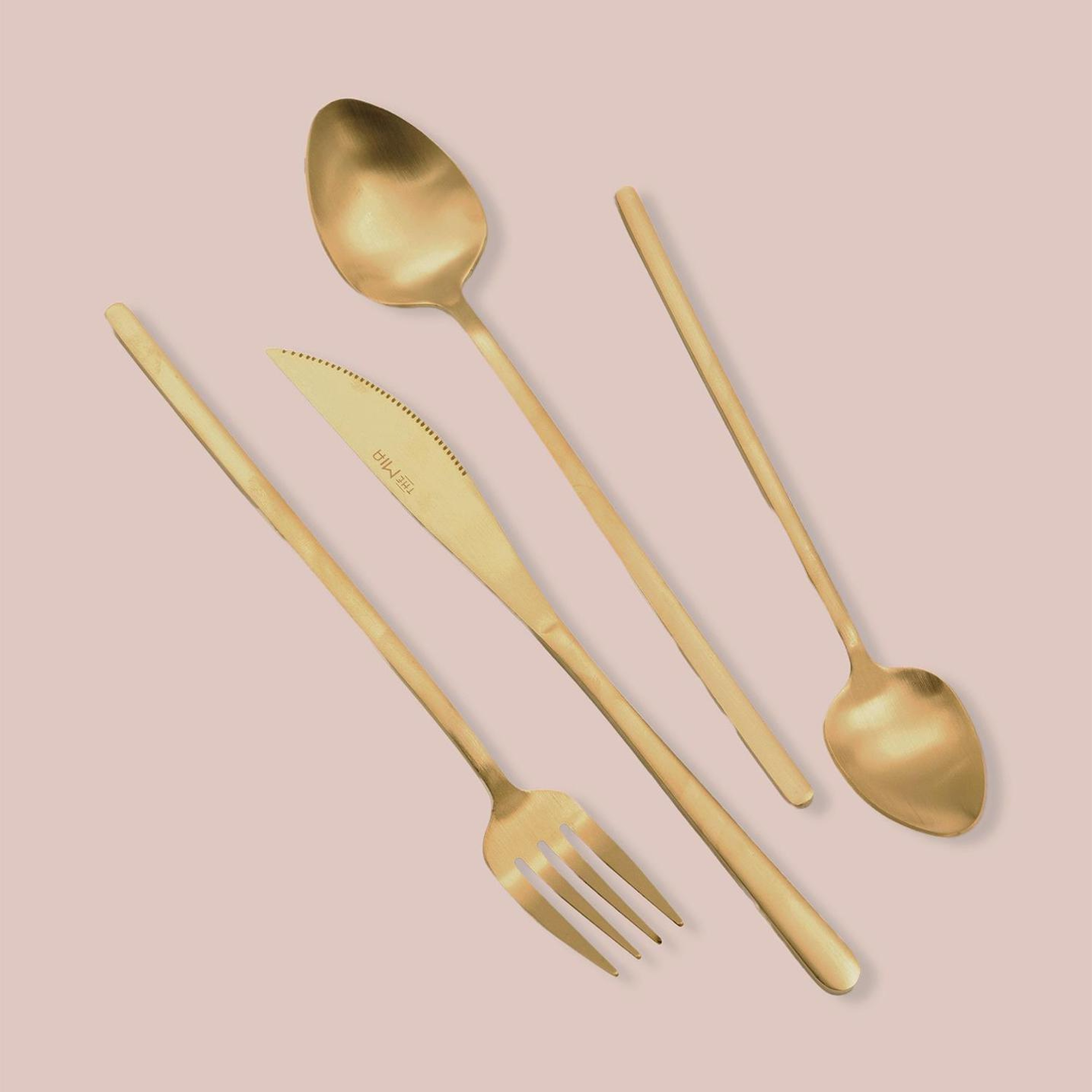 Giallo Çatal Kaşık Bıçak Takımı Mat Gold 24 Parça