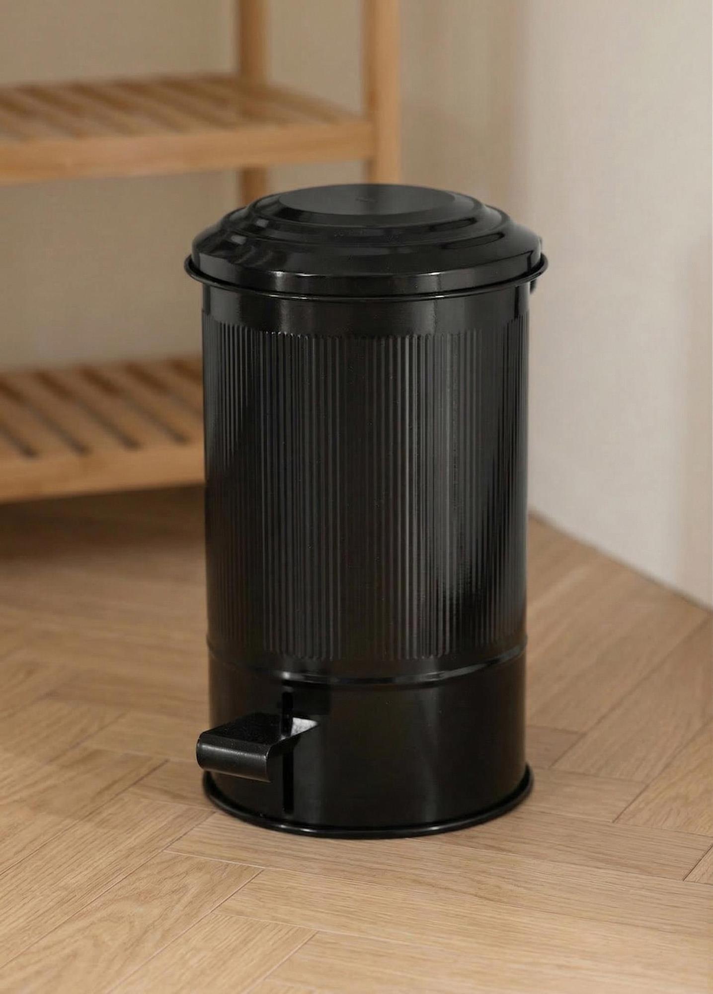 Stripe Mutfak Ve Banyo Çöp Kovası Siyah 5 Lt