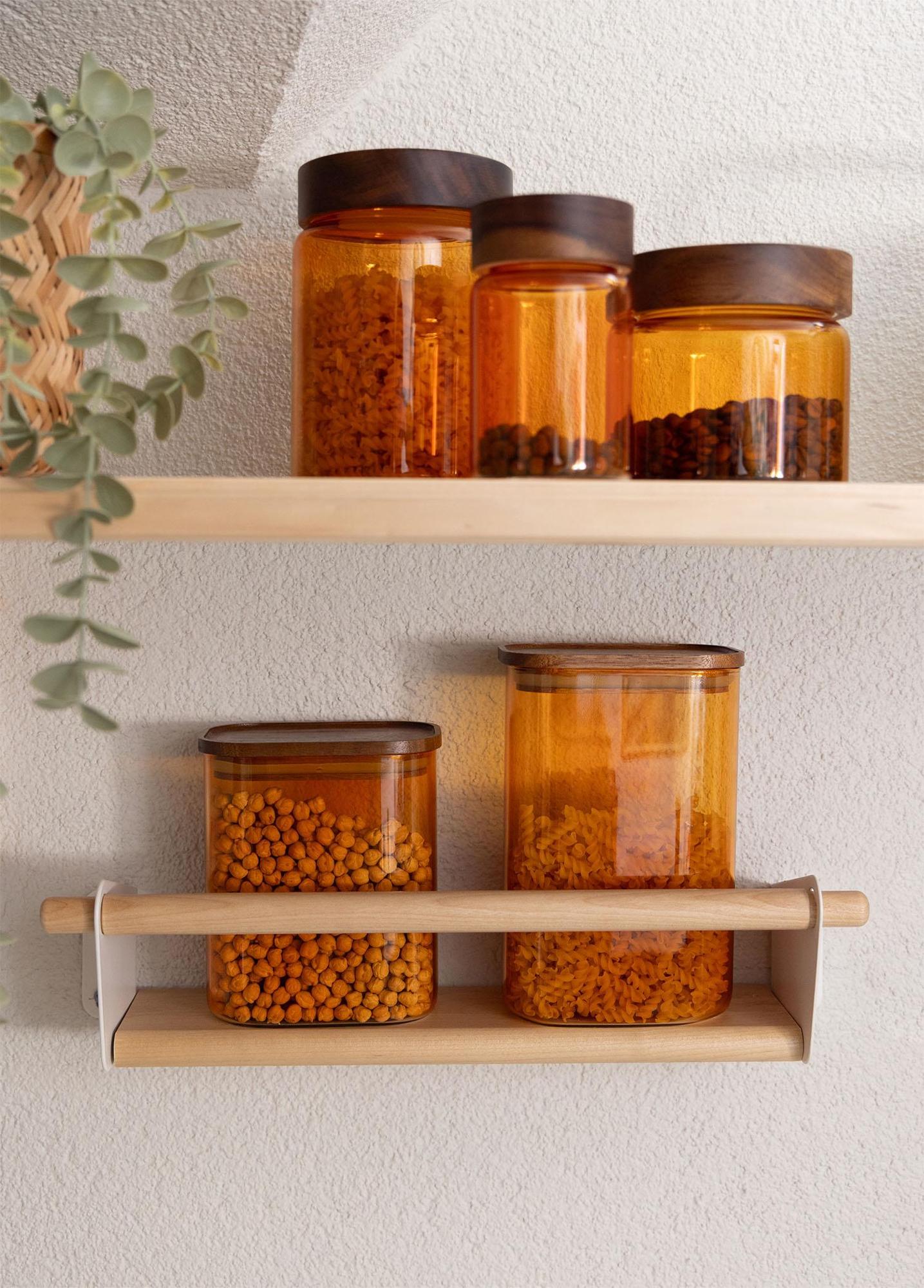 Akasya Yuvarlak Cam Kavanoz Amber 850 ml