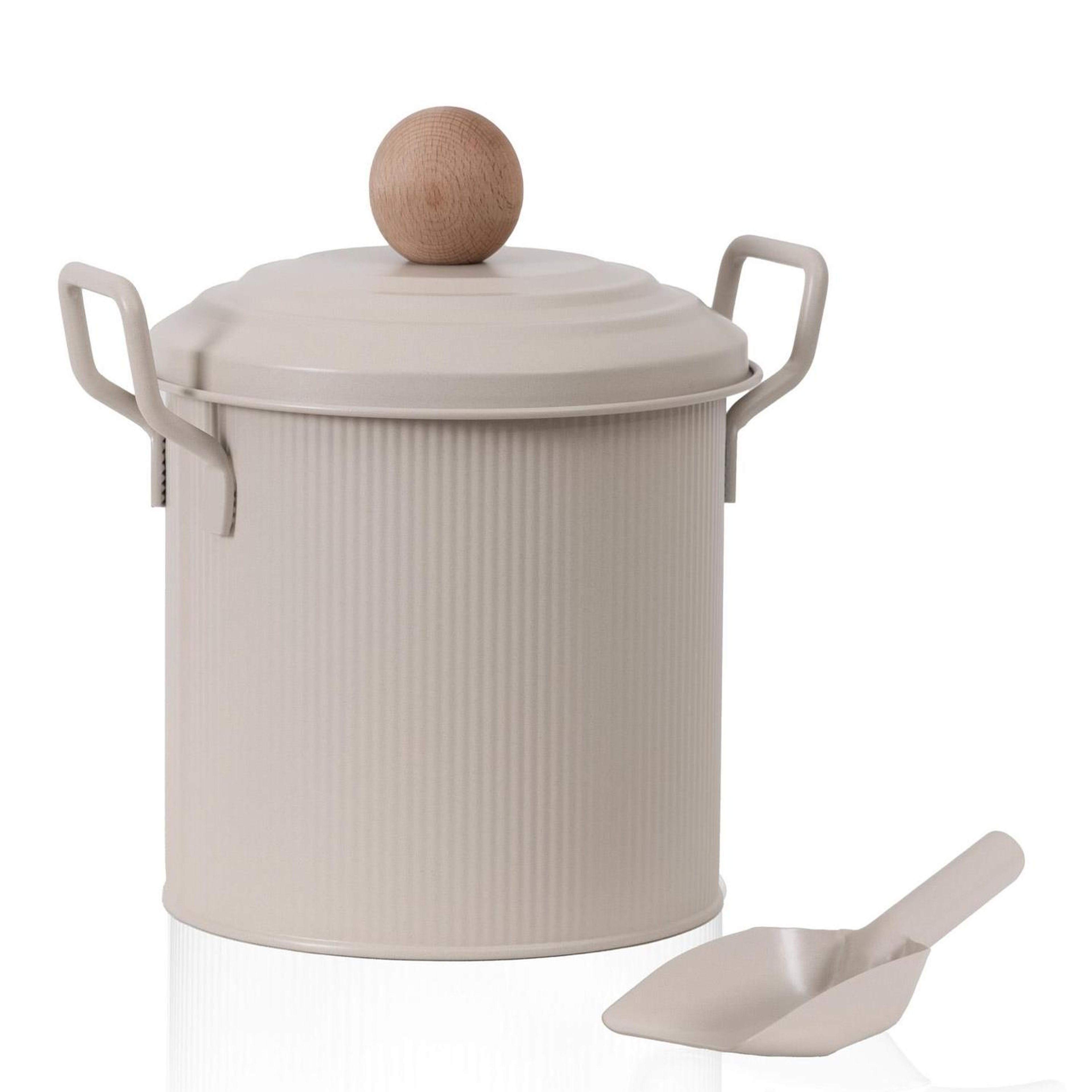 Stripe Bakliyat Ve Deterjan Saklama Kabı Bej