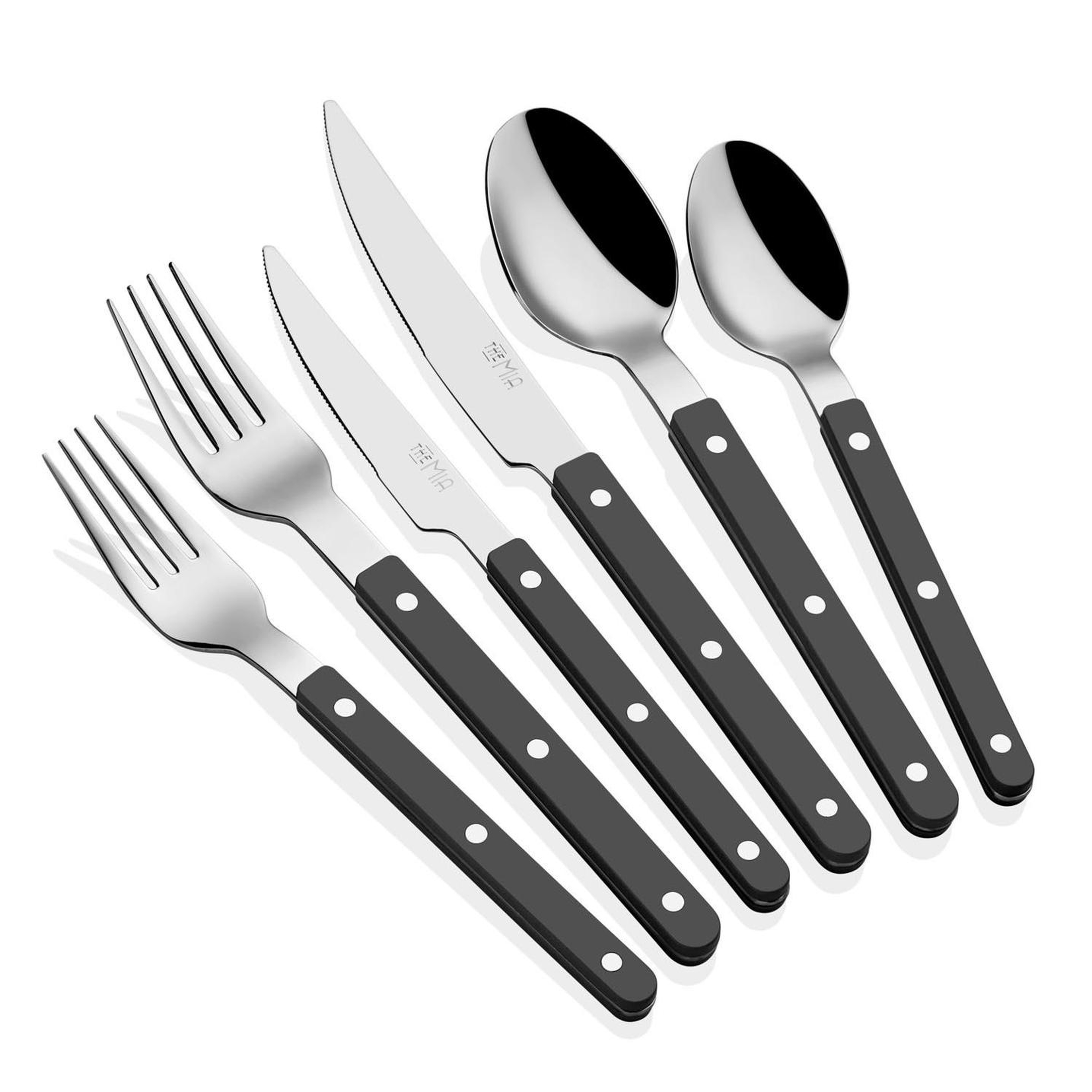 Comida Çatal Kaşık Bıçak Takımı Siyah 36 Parça