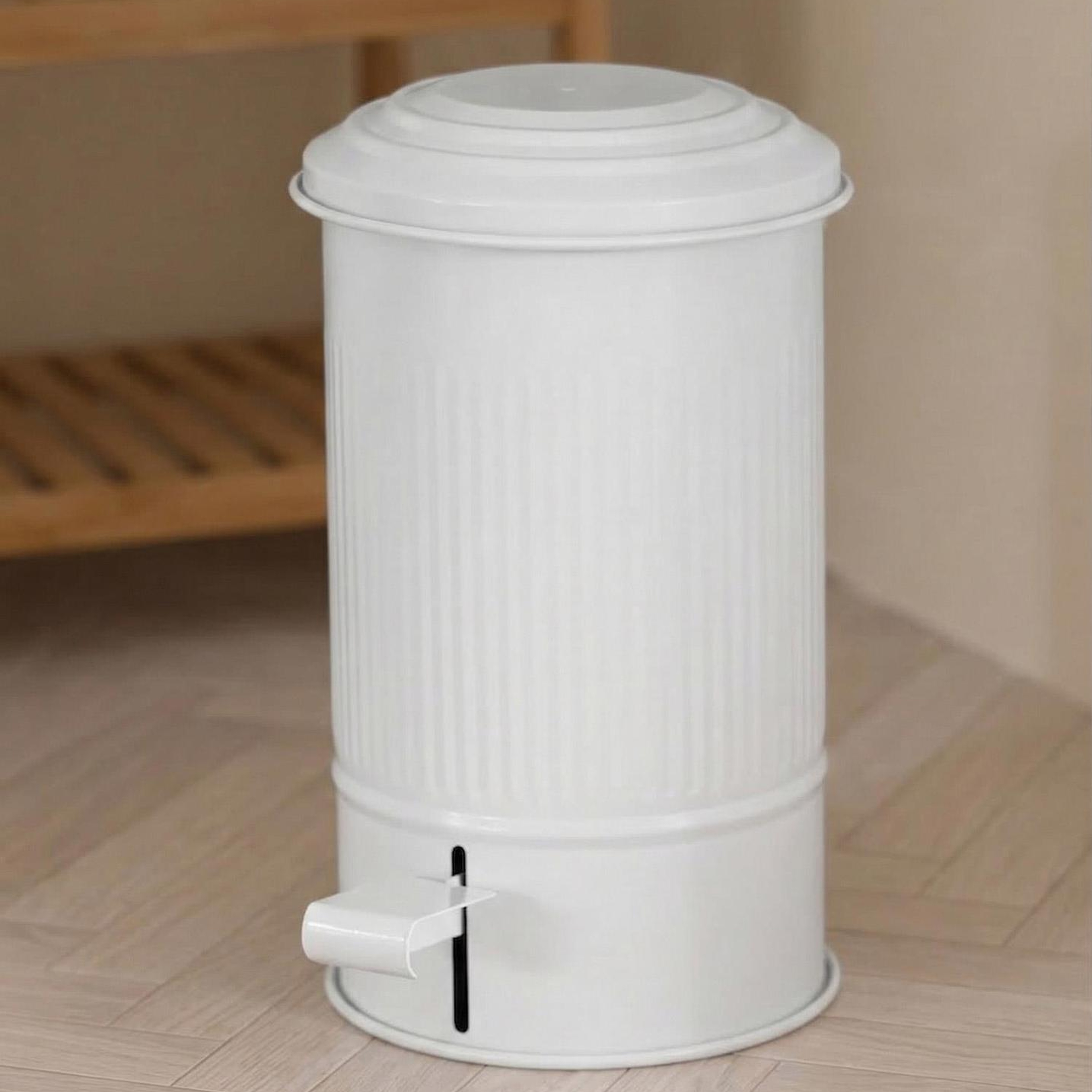 Stripe Mutfak Ve Banyo Çöp Kovası Beyaz 5 Lt