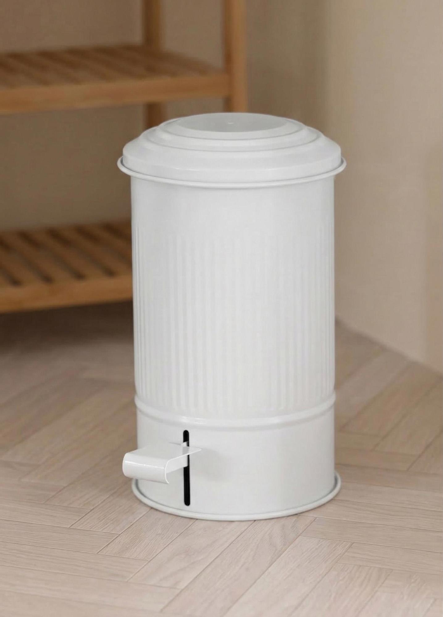 Stripe Mutfak Ve Banyo Çöp Kovası Beyaz 5 Lt