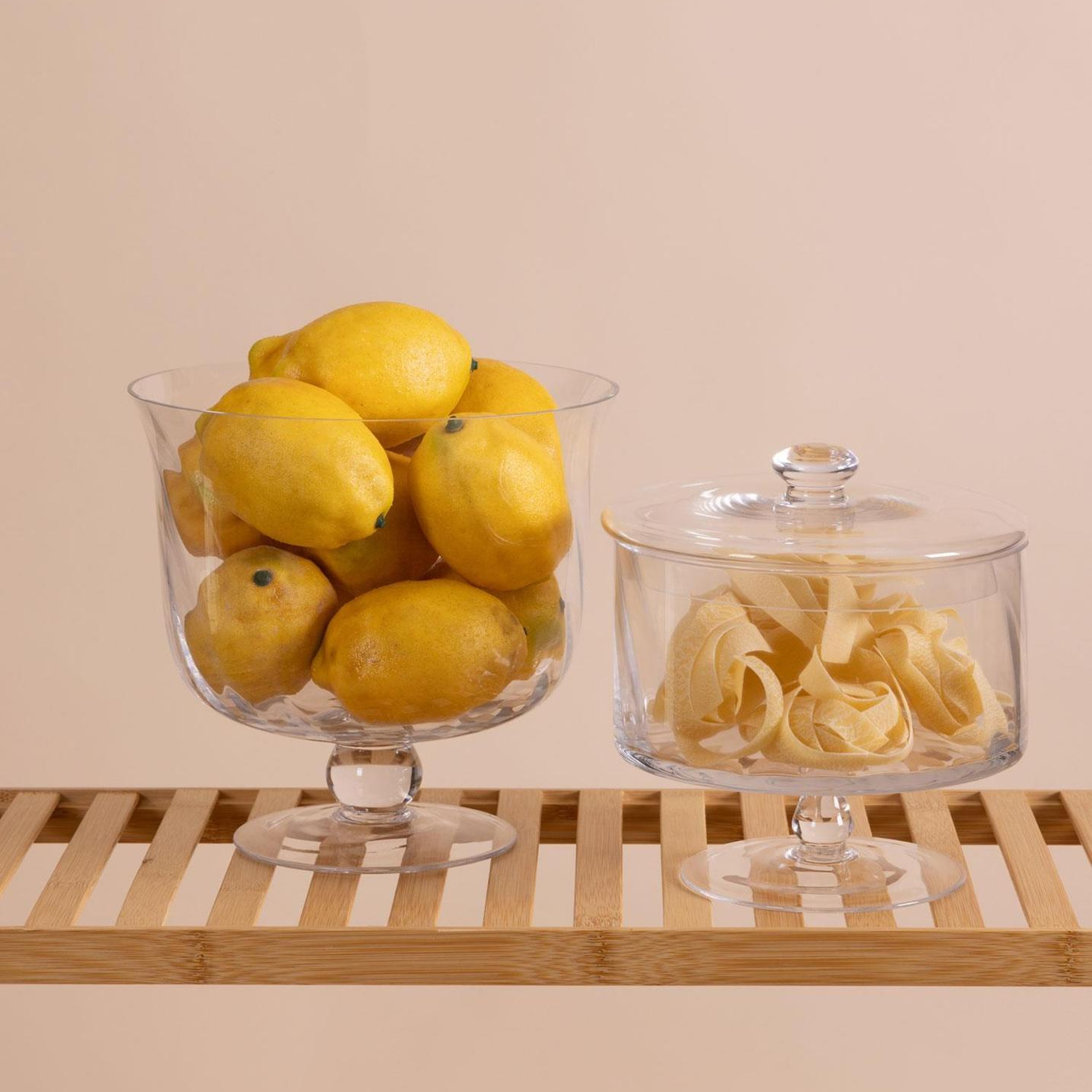 Ayaklı Cam Saklama Kabı 20 Cm