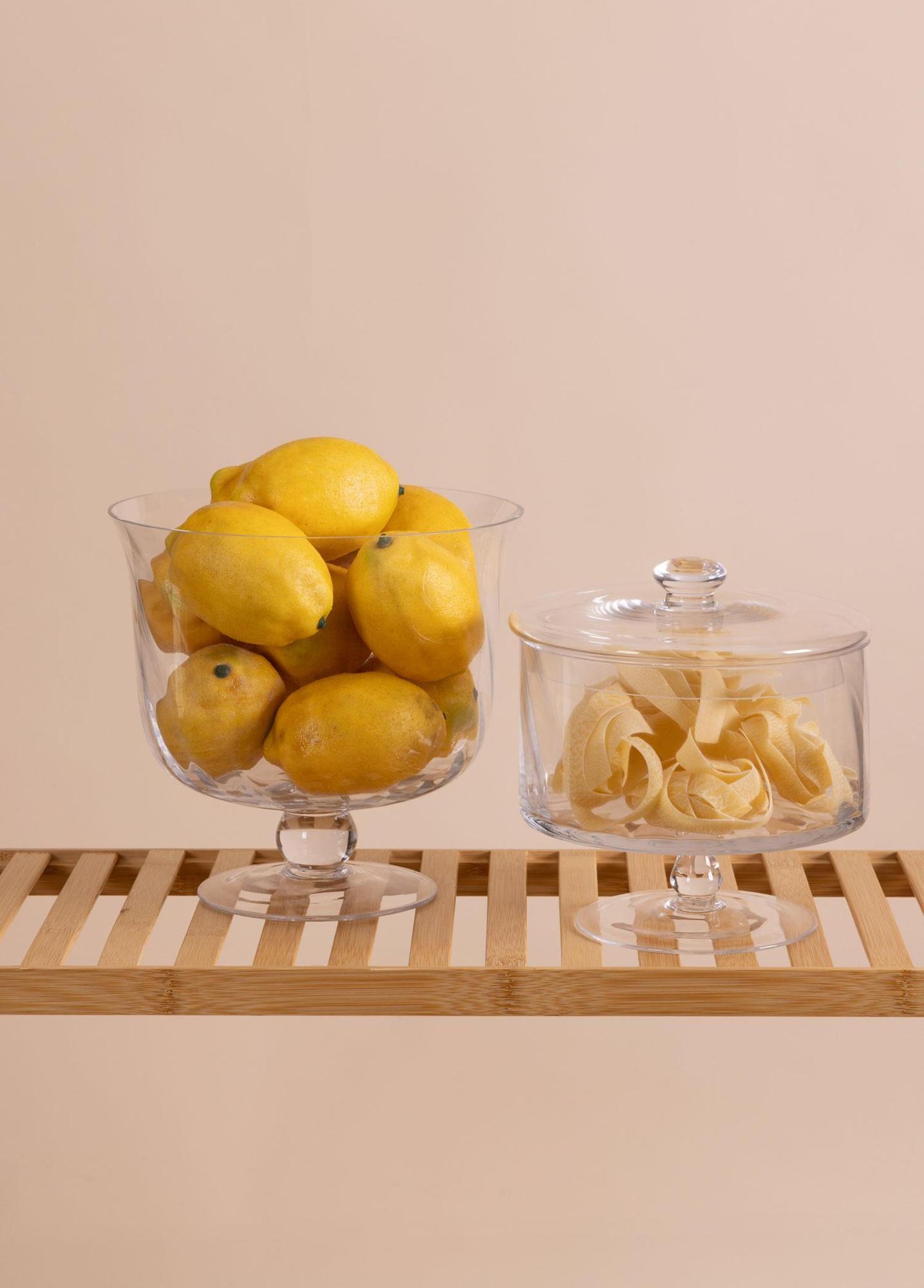 Ayaklı Cam Saklama Kabı 20 Cm