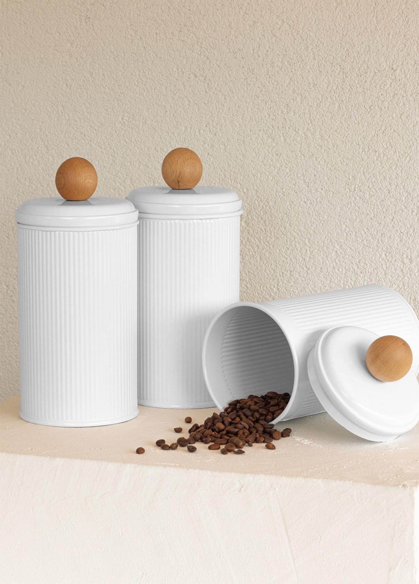 Stripe Çay Kahve Şeker Kavanozu Beyaz 1,20 Lt