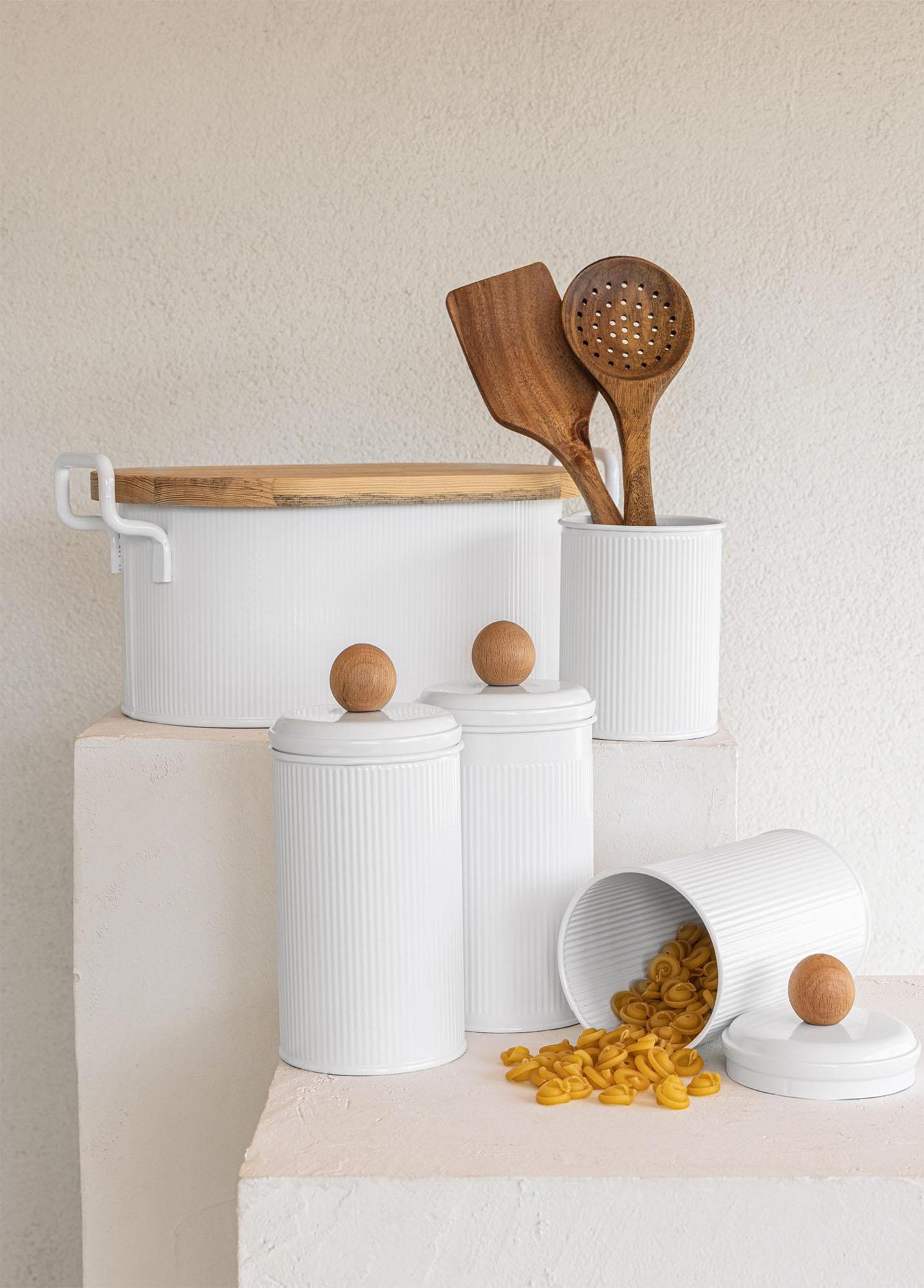 Stripe Çay Kahve Şeker Kavanozu Beyaz 1,20 Lt