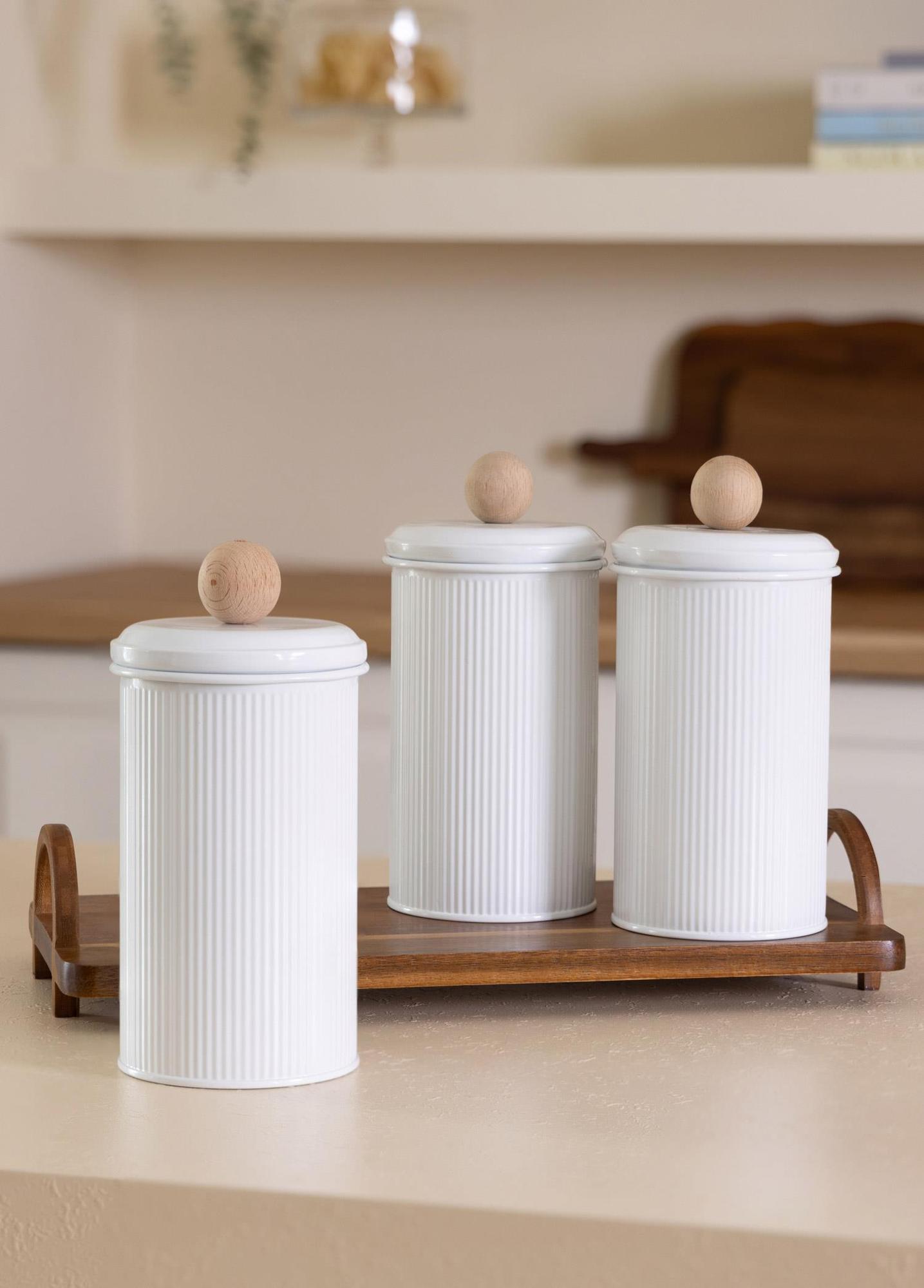 Stripe Çay Kahve Şeker Kavanozu Beyaz 1,20 Lt