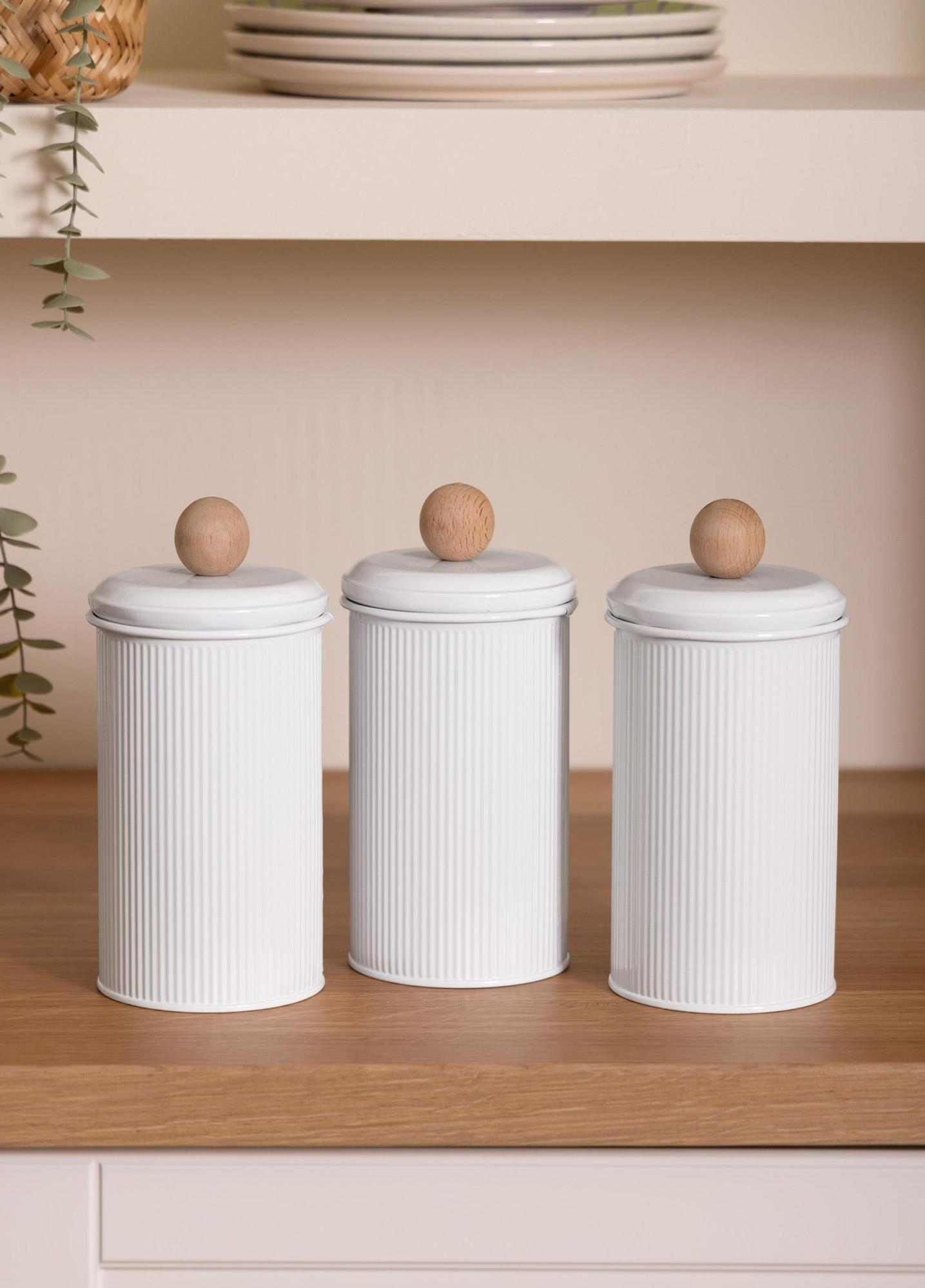 Stripe Çay Kahve Şeker Kavanozu Beyaz 1,20 Lt